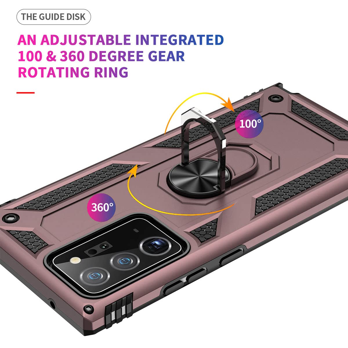 Samsung Galaxy Note 20 Ultra Case with Stand & Car Mount - Military Grade Protection - Rose Gold - Perfect for Work, Travel & Daily Use