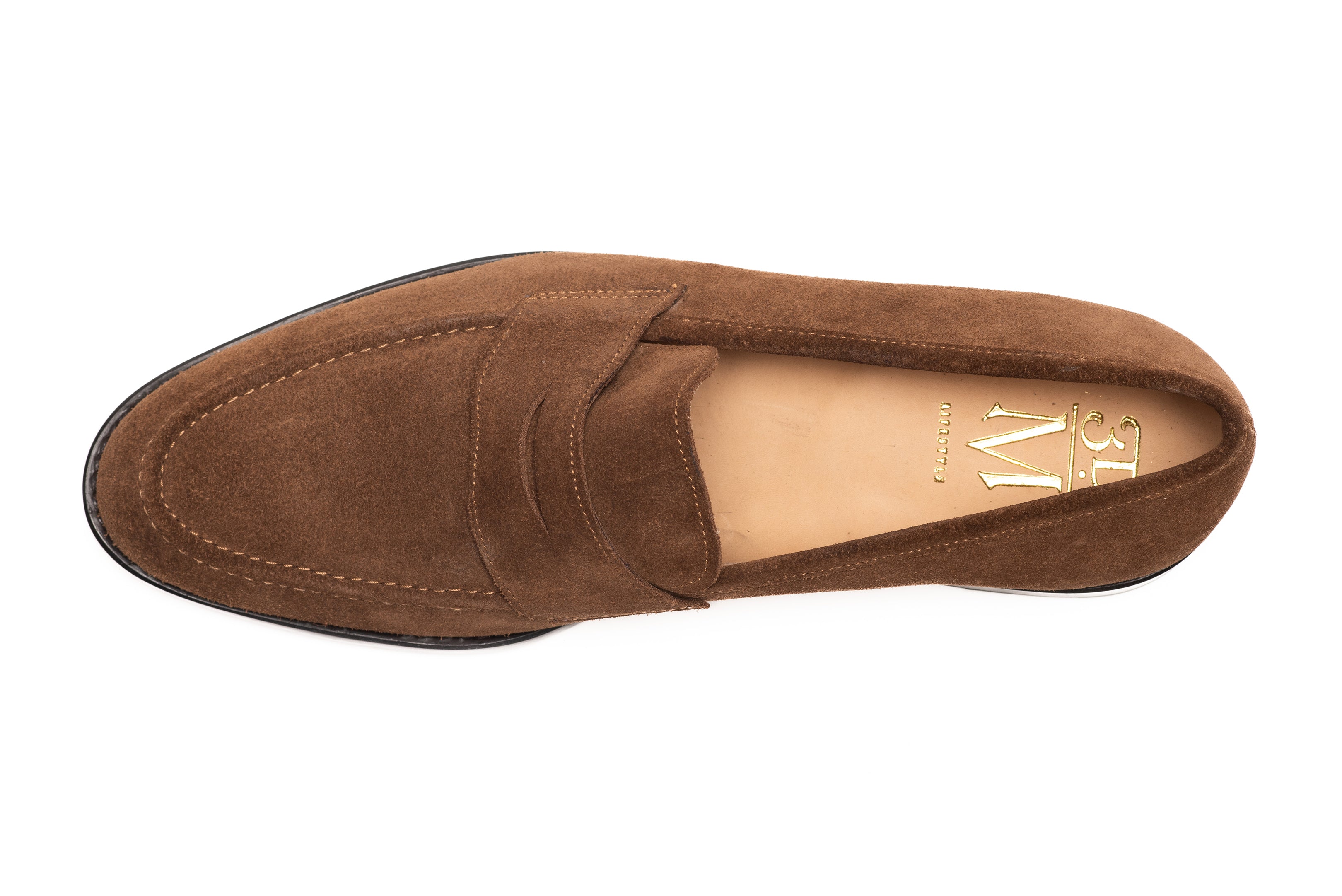 Premium Cognac Suede Penny Loafers for Men - Classic Comfortable Slip-On Dress Shoes for Business, Casual & Office Wear