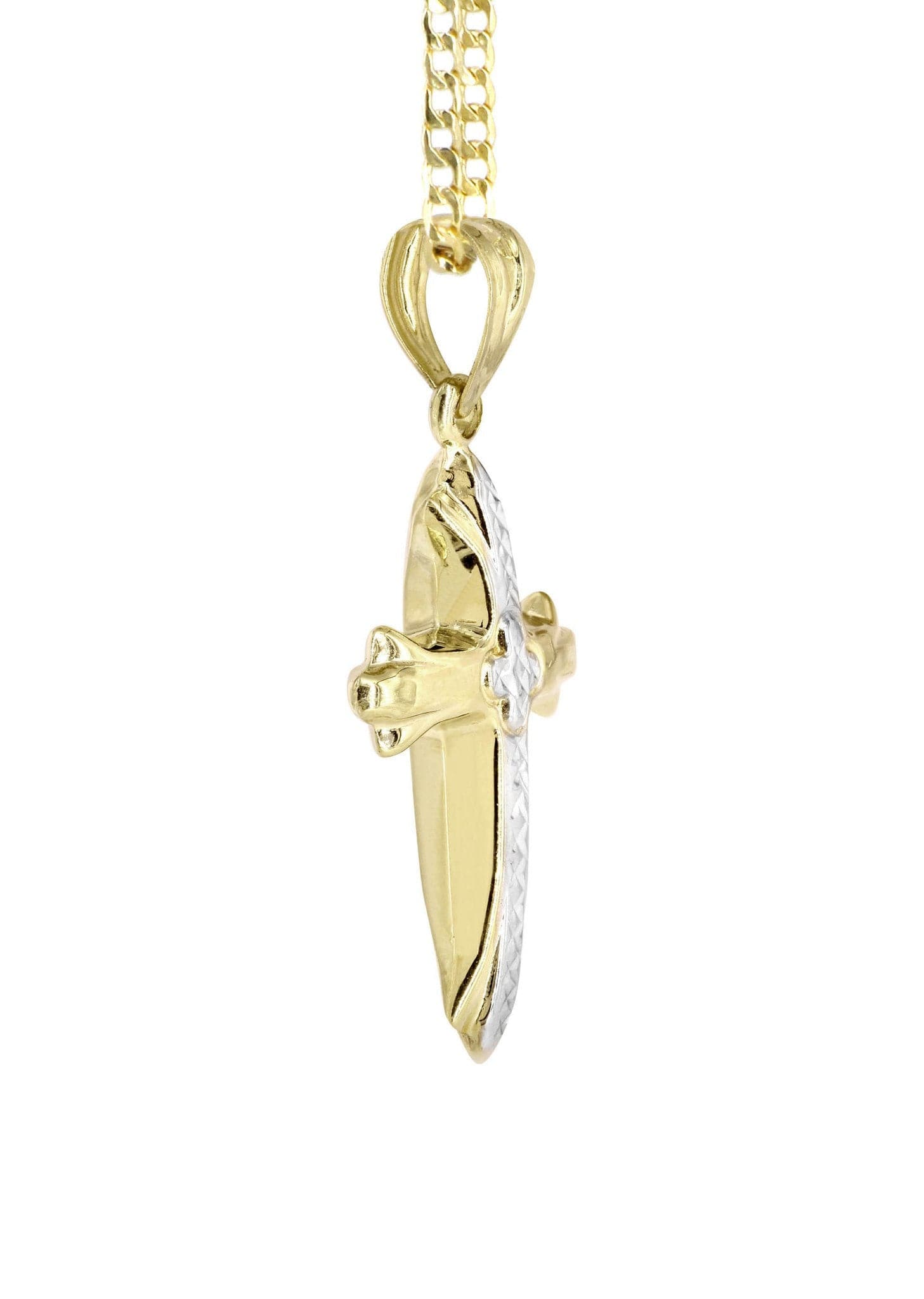 10K Gold Cross Necklace for Men - 5.81 Grams Religious Jewelry Gift for Baptism, Confirmation & Everyday Wear