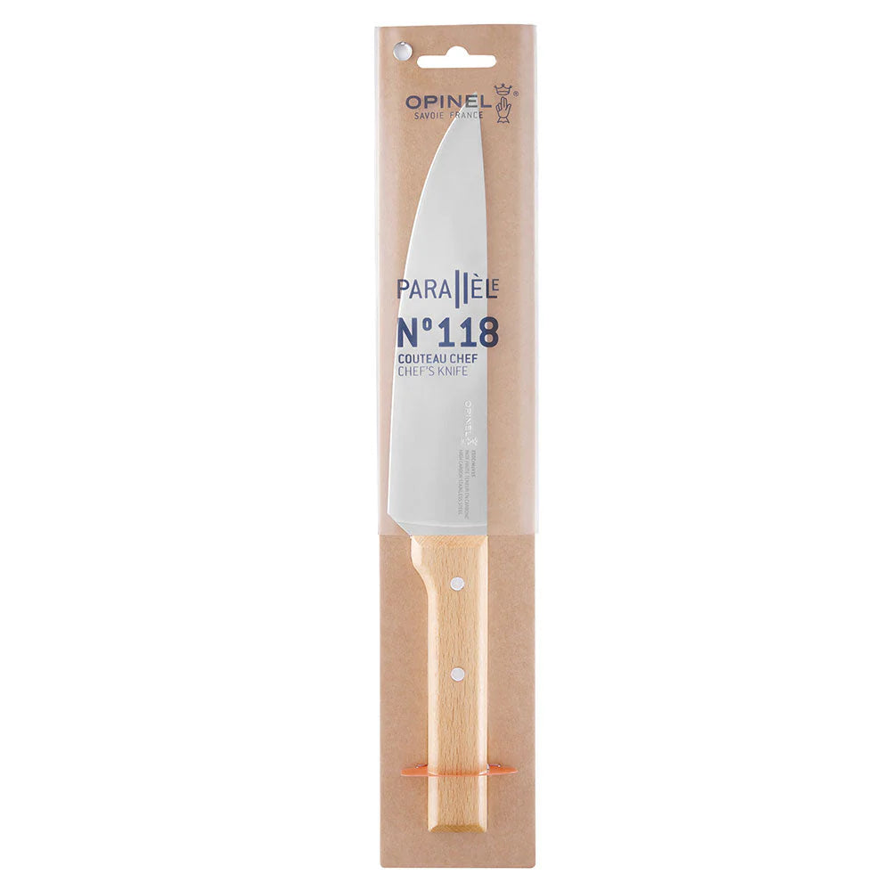Opinel Parallele 8 Chef Knife - High Carbon Stainless Steel Kitchen Knife for Professional Chefs & Home Cooking - Perfect for Slicing, Dicing & Chopping Vegetables, Meat & Fruits