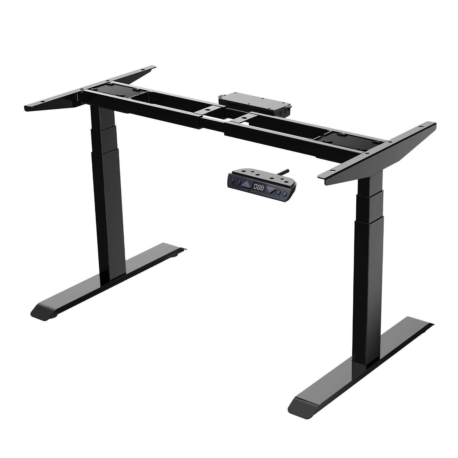 AIMEZO Dual Motor Electric Standing Desk - Height Adjustable Sit Stand Desk Base for Home Office, DIY Computer Workstation (Black) | Ergonomic Workspace Solution for Productivity & Comfort