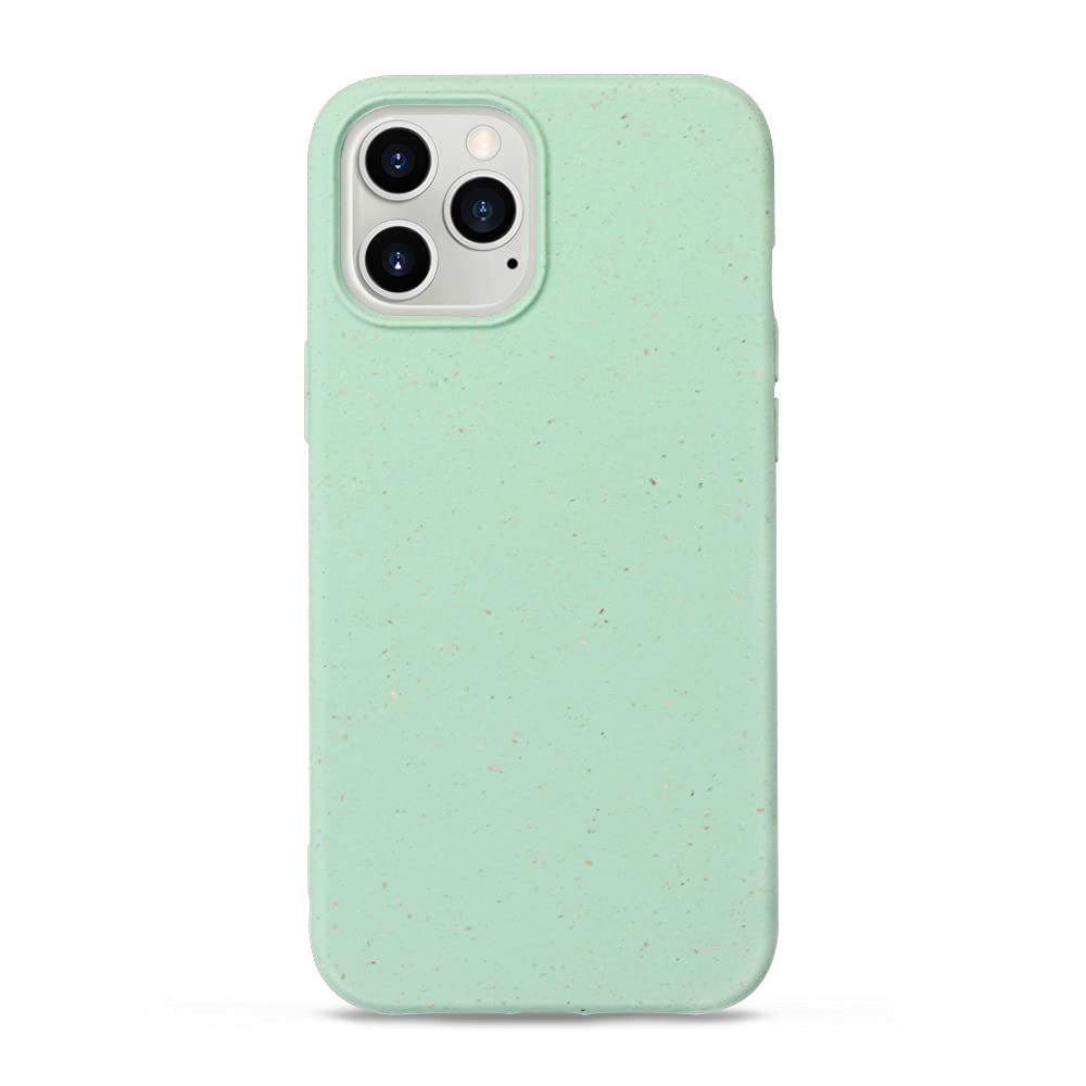 Eco-Friendly Biodegradable iPhone 12/12 Pro Case - Mint Green Protective Cover | Sustainable Plant-Based Material | Slim Fit Shockproof Design | Perfect for Outdoor Activities, Travel & Daily Use