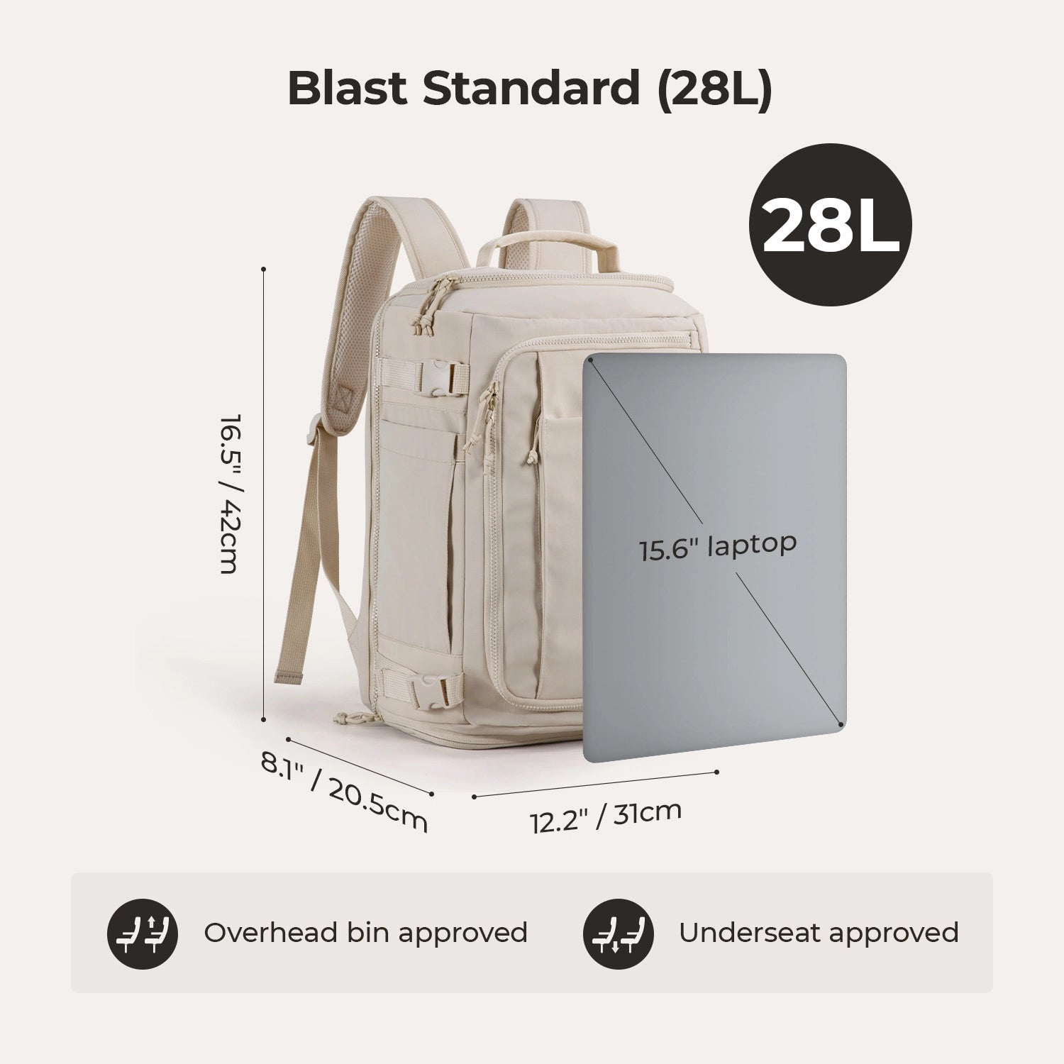 Blast Travel Backpack - Lightweight Waterproof Carry-On Backpack for Men & Women - Perfect for Airplane, Hiking, Camping & Daily Commute