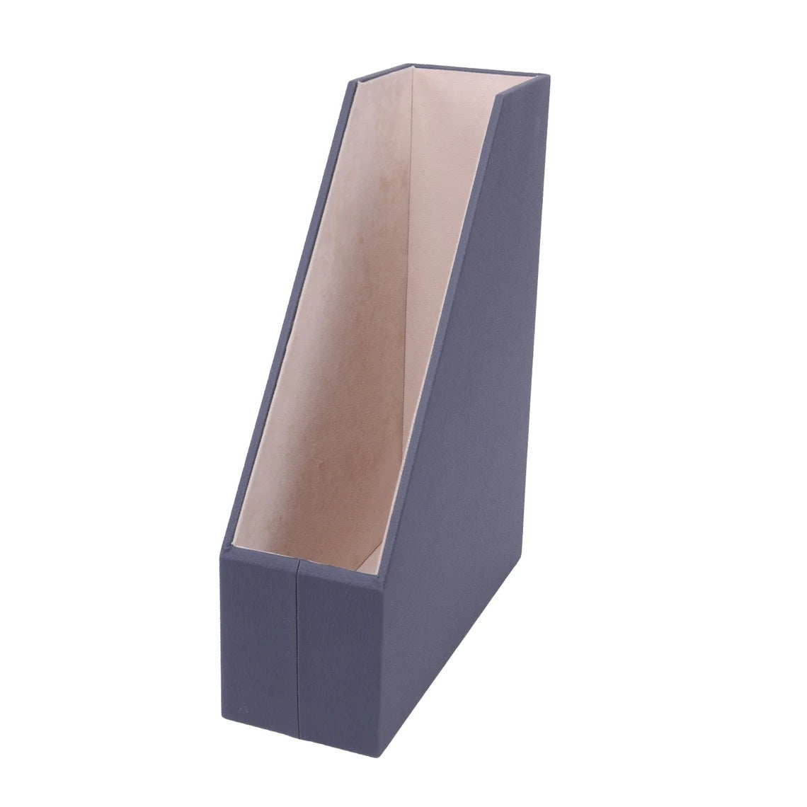 MOOG Faux Leather Magazine Holder & File Organizer - Stylish Desktop Storage for Office, Home, or Dorm Room Organization