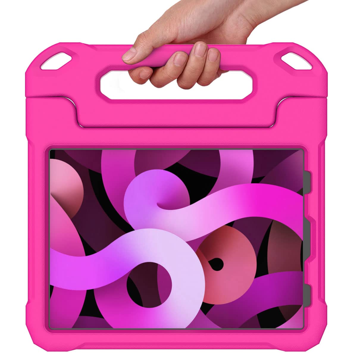 SUPLIK Shockproof Kids Case for iPad Air 5th/4th Generation (10.9 inch 2022/2020) & iPad Pro 11 - Pink Protective Cover with Screen Protector & Handle Stand - Perfect for School, Travel, and Home Learning