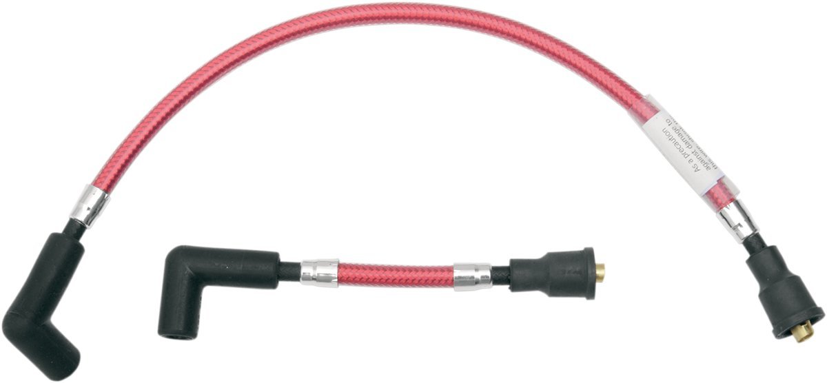 Magnum 'Sterling Chromite' Candy Red Braided 8mm Spark Plug Wire Set 3023T - High Performance Ignition Wires for Ford, Chevy, Dodge & More - Perfect for Racing, Hot Rods & Engine Upgrades