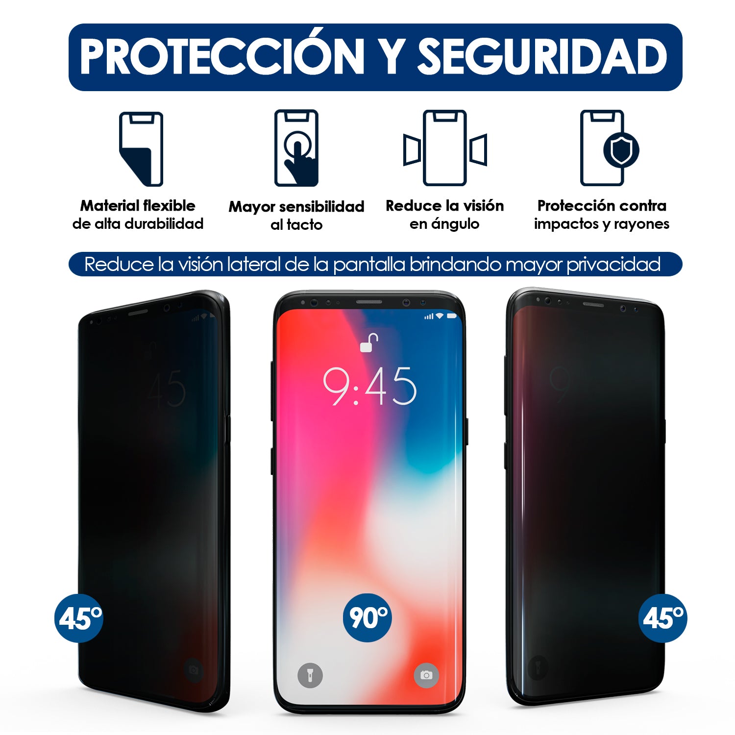 50 Pack Hydrogel Privacy Screen Protectors AAA Quality 180x120mm for Phones, Tablets, Laptops - Anti-Spy, Anti-Glare Protection for Work & Travel