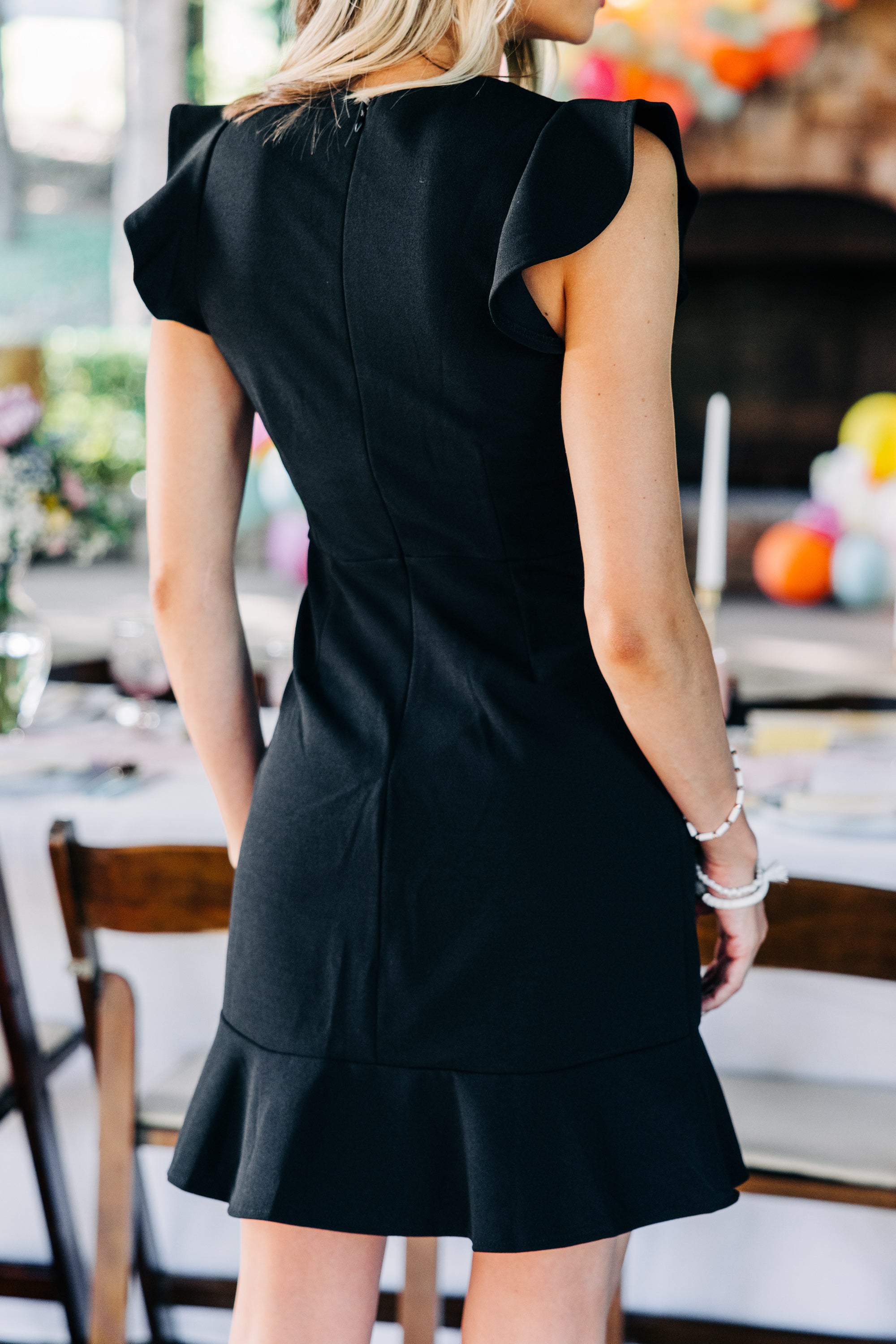 Elegant Black Ruffled Dress for Women - Perfect for Parties, Dates & Special Occasions | All My Life Fashion