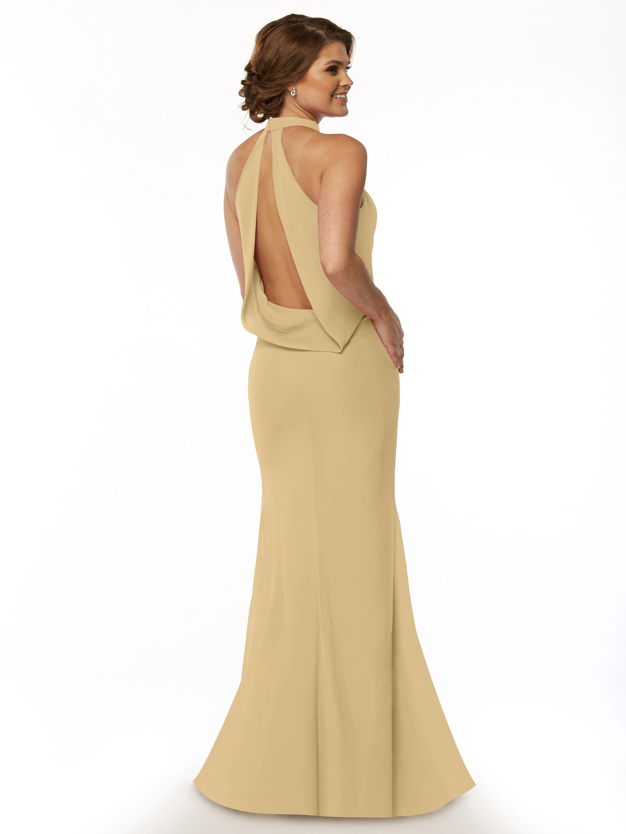 Elegant Mermaid Bridesmaid Dress with Halter Neckline - Perfect for Beach Weddings, Formal Events & Special Occasions