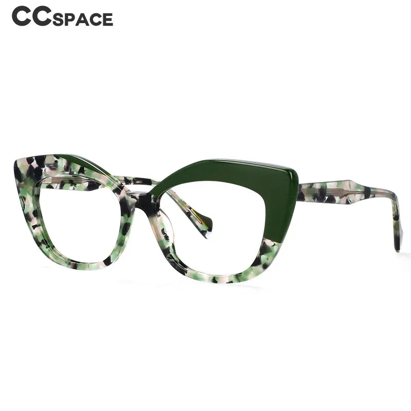 CCspace Women's Full Rim Square Cat Eye Acetate Reading Glasses R56960 - Fashionable & Lightweight for Reading, Working, and Daily Use