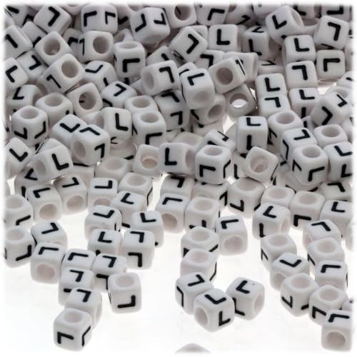 White with Black Text Letter L