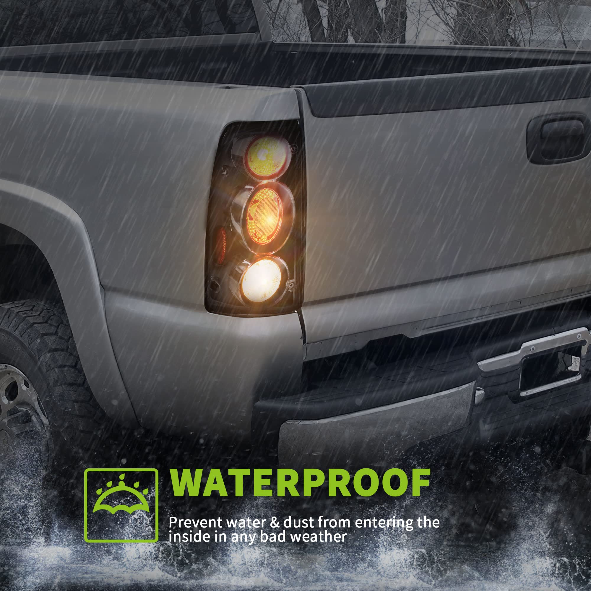 AUTOSAVER88 Black Housing Clear Lens Tail Lights - Compatible with Toyota Tacoma 2001 2002 2003 2004 | Replacement Taillamps for Improved Visibility & Style | Perfect for Off-Roading, Night Driving & Custom Builds