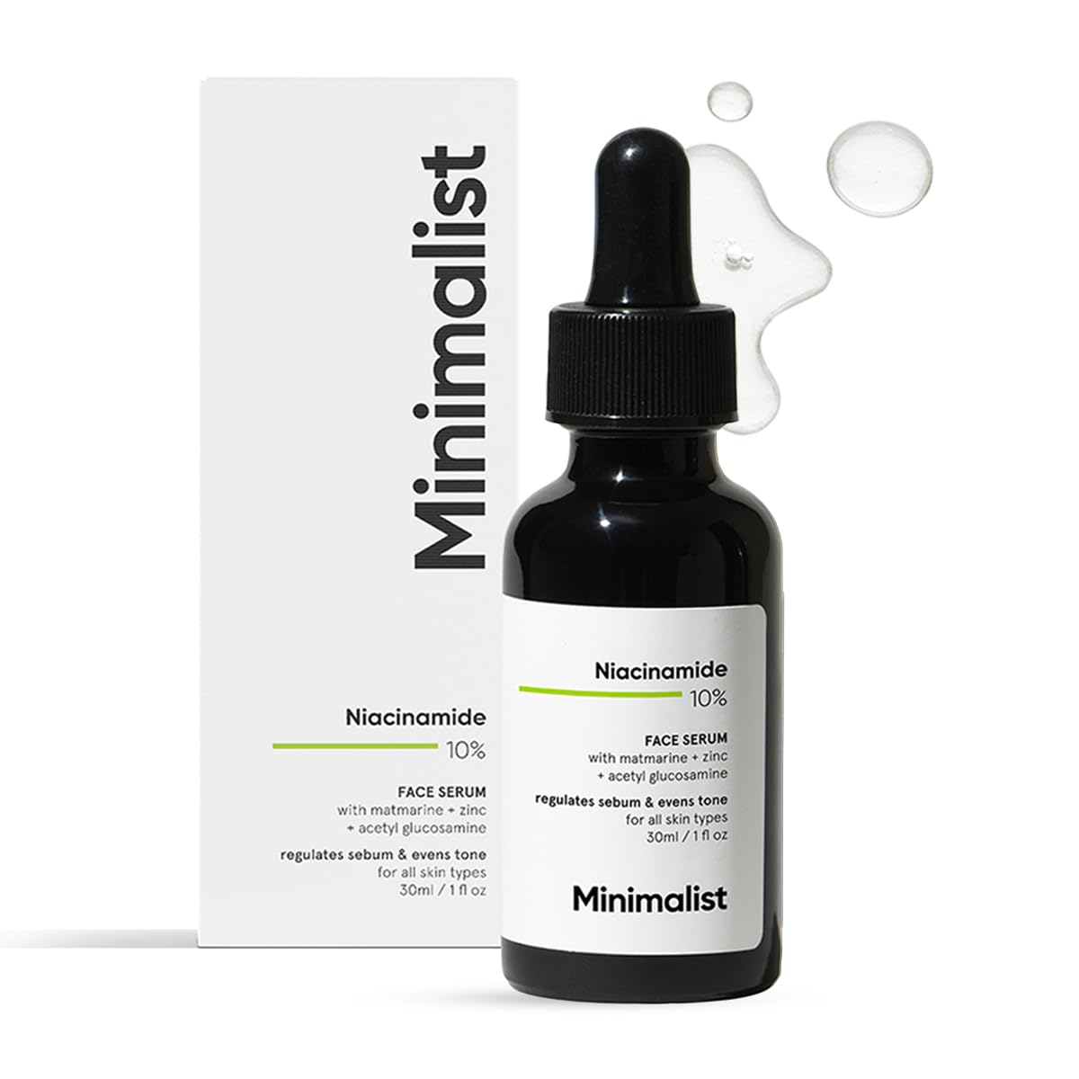 10% Niacinamide Serum for Acne & Oil Control with Zinc - Pore Minimizing Face Treatment for Clear Skin | Reduces Blemishes & Evens Skin Tone | Unisex Skincare | 1 Fl Oz / 30 ml | Perfect for Daily Routine & Nighttime Skincare