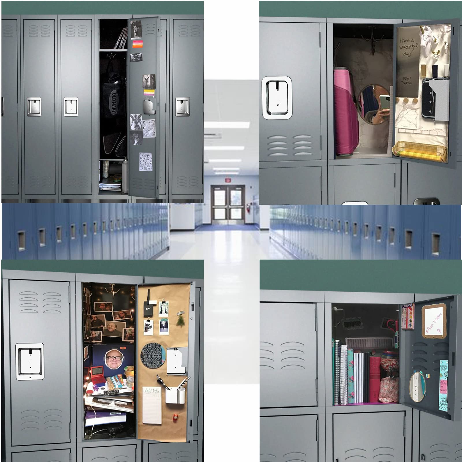 5-Tier Metal Locker with 5 Doors - Heavy Duty Storage Cabinet for School, Gym, Office & Hospital - Space Saving Organization Solution (Gray) - Perfect for Locker Rooms, Workplaces & Storage Areas