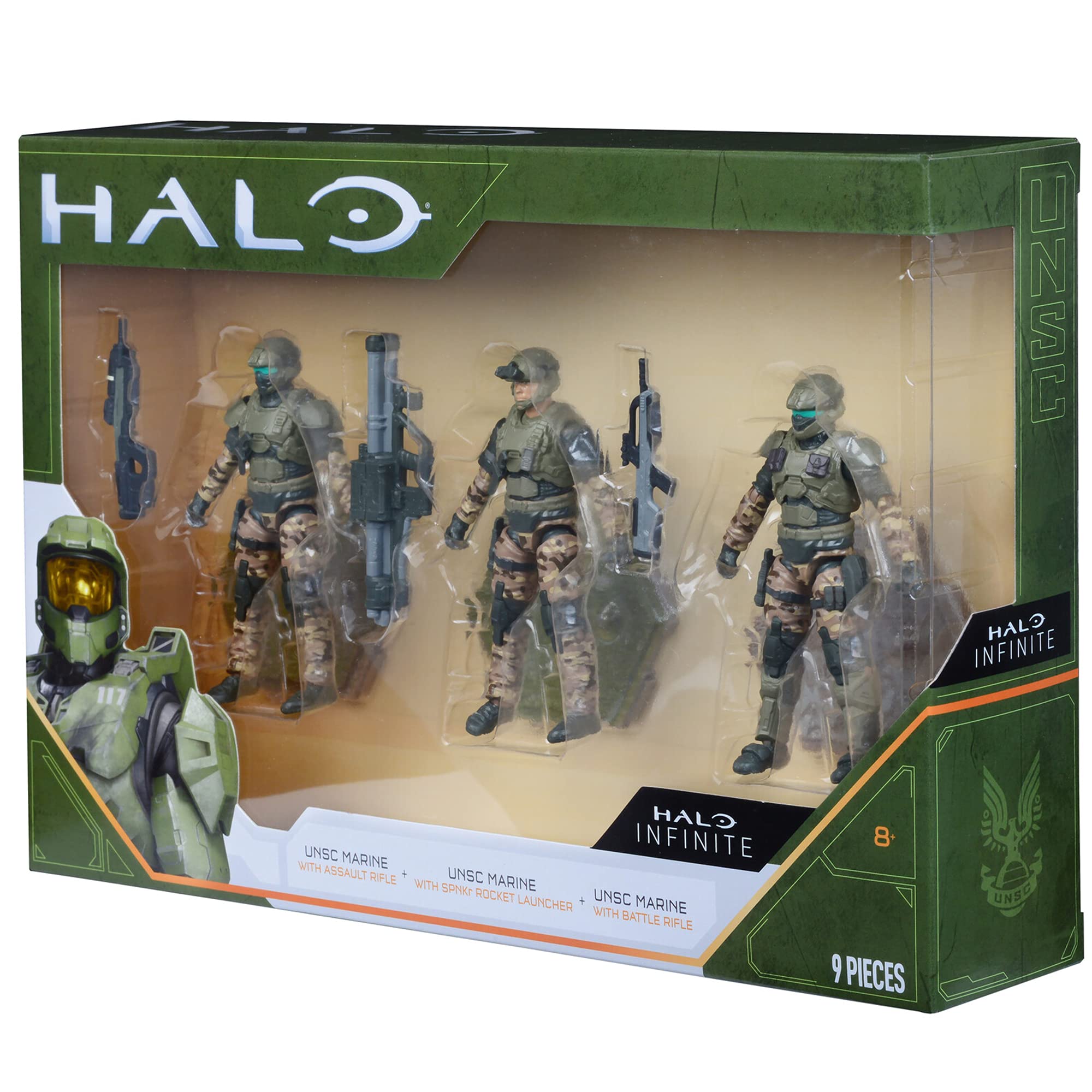 HALO 4-Inch 3-Figure Pack Assortment - UNSC Marines with Weapons for Collectors - Build Your Halo Universe - Amazon Exclusive Action Figures - Perfect for Display, Gaming Enthusiasts and Gift Giving