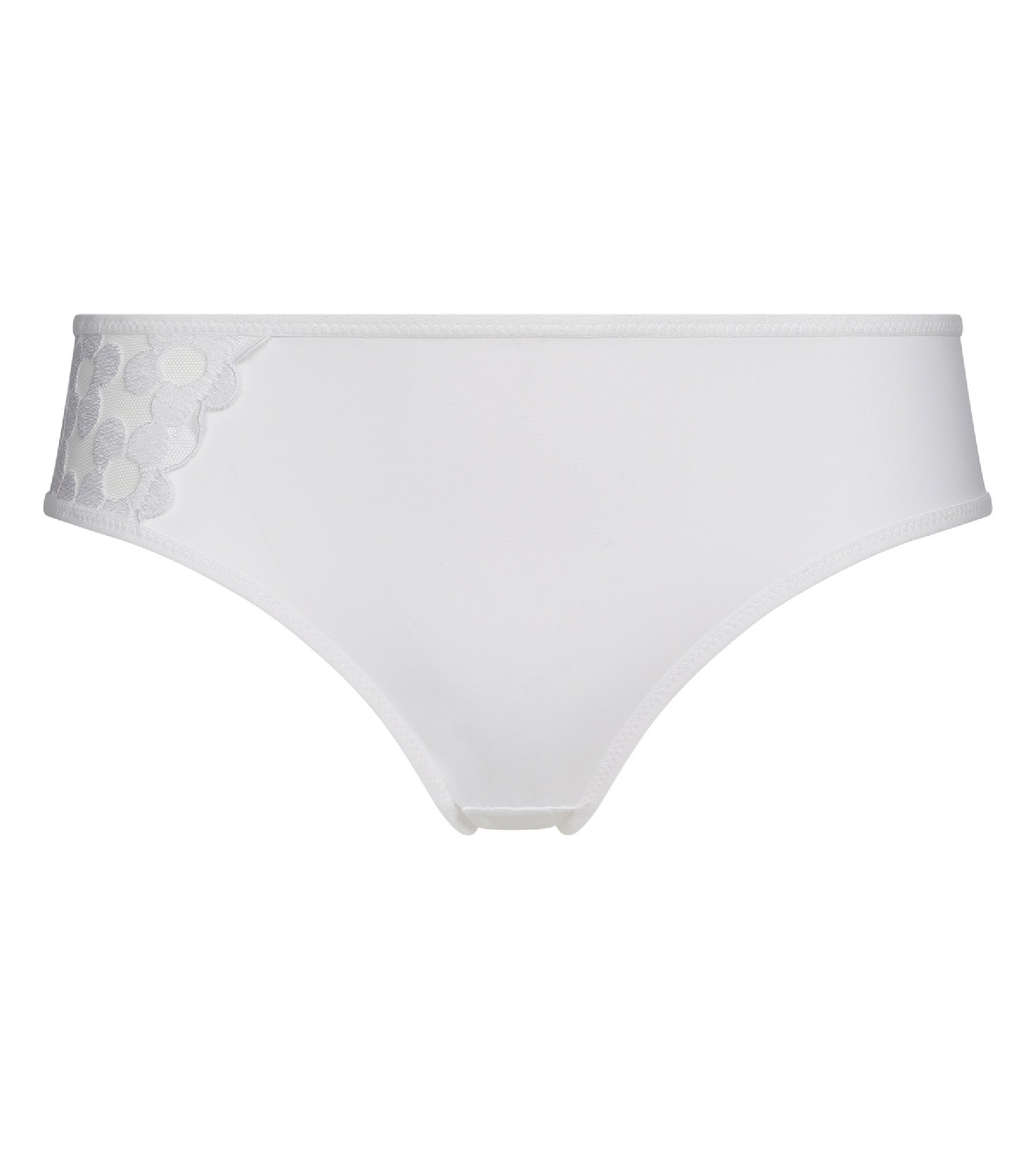 White Microfiber Culotte with Generous Embroidery - Perfect for Casual Wear, Loungewear & Special Occasions