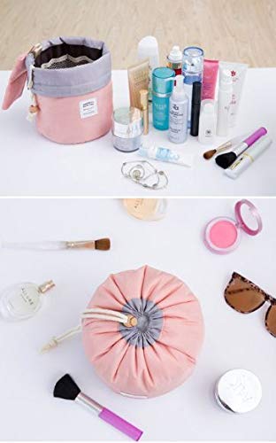 Aagna Waterproof Travel Makeup Bag - Multifunctional Barrel Shaped Cosmetic Organizer for Women | Perfect for Vacation, Gym & Daily Use