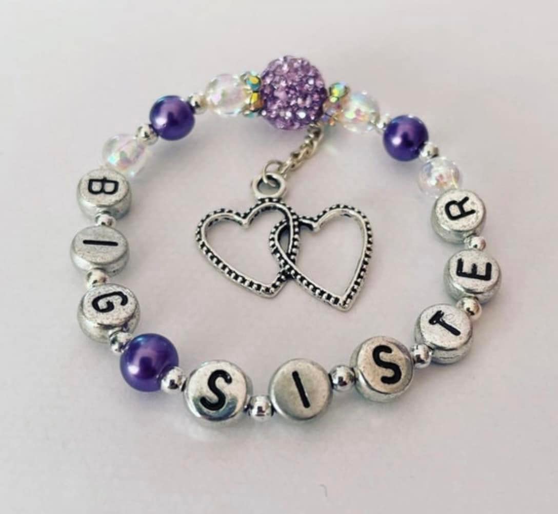 Purple Crystal Shamballa Bracelet for Sister - Gift for Women & Adults