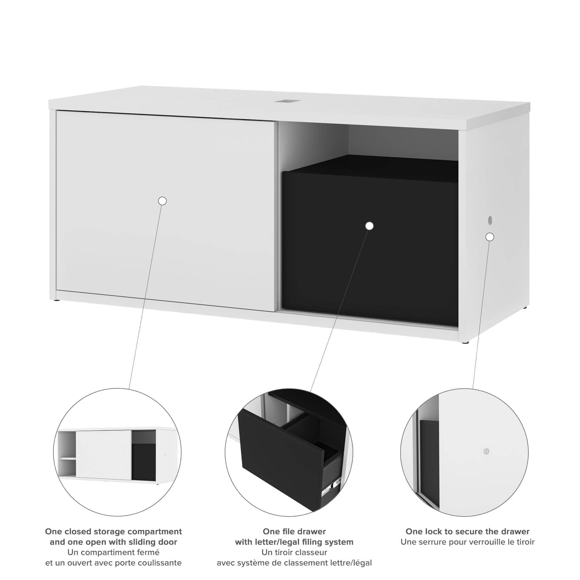 Pro Vega L-Shaped Standing Desk with Credenza - 2 Color Options | Ergonomic Home Office Furniture for Workspace & Productivity