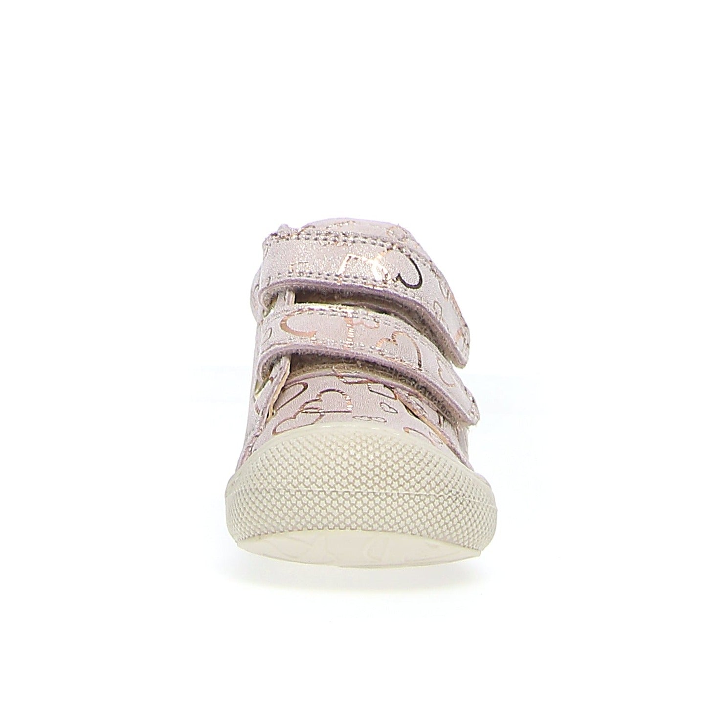 Naturino Girl's Cocoon VL Big Hearts Print Sneakers - Light Pink Comfort Shoes for School & Play | Stylish Kids Footwear for Everyday Wear