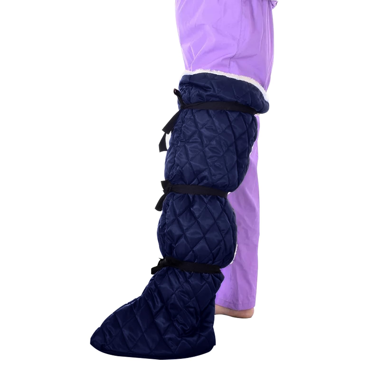 **Thermal Foot & Knee Protector for Wheelchair Users - Plush Cold Weather Socks with Knee Pads for Injury Recovery & Arthritis Relief (Blue) - Ideal for Winter Comfort & Joint Pain Management**