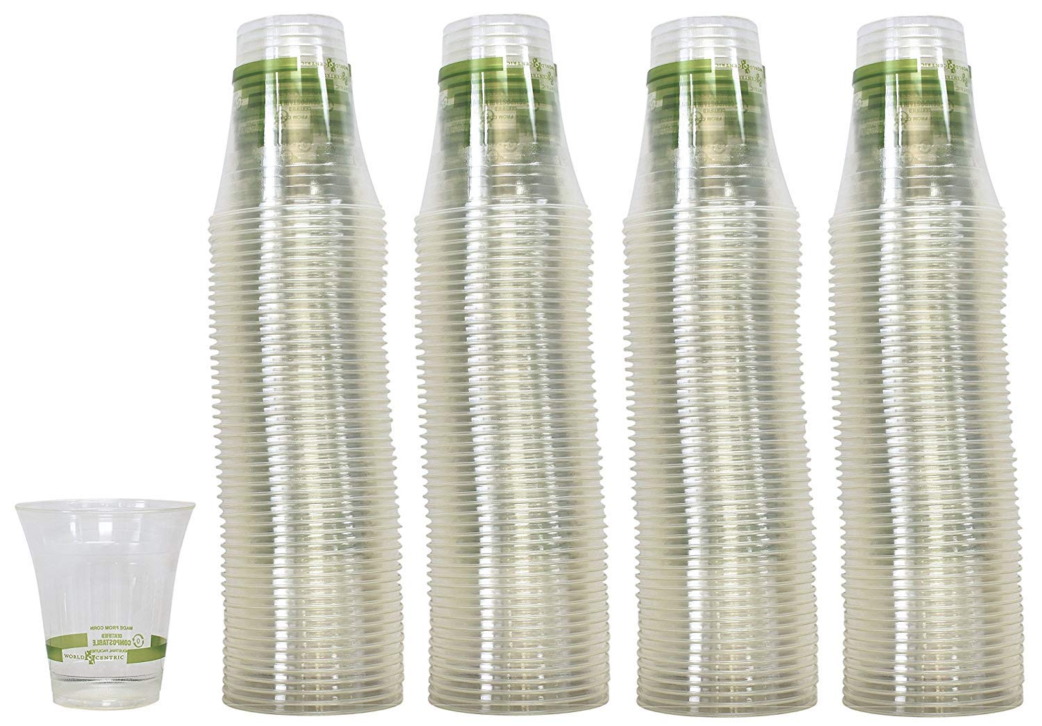 World Centric - 12 oz Biodegradable Compostable Cold Cups (200 Count) | Eco-Friendly Disposable Cups for Parties, Picnics & Events | BPA-Free Sustainable Drinkware