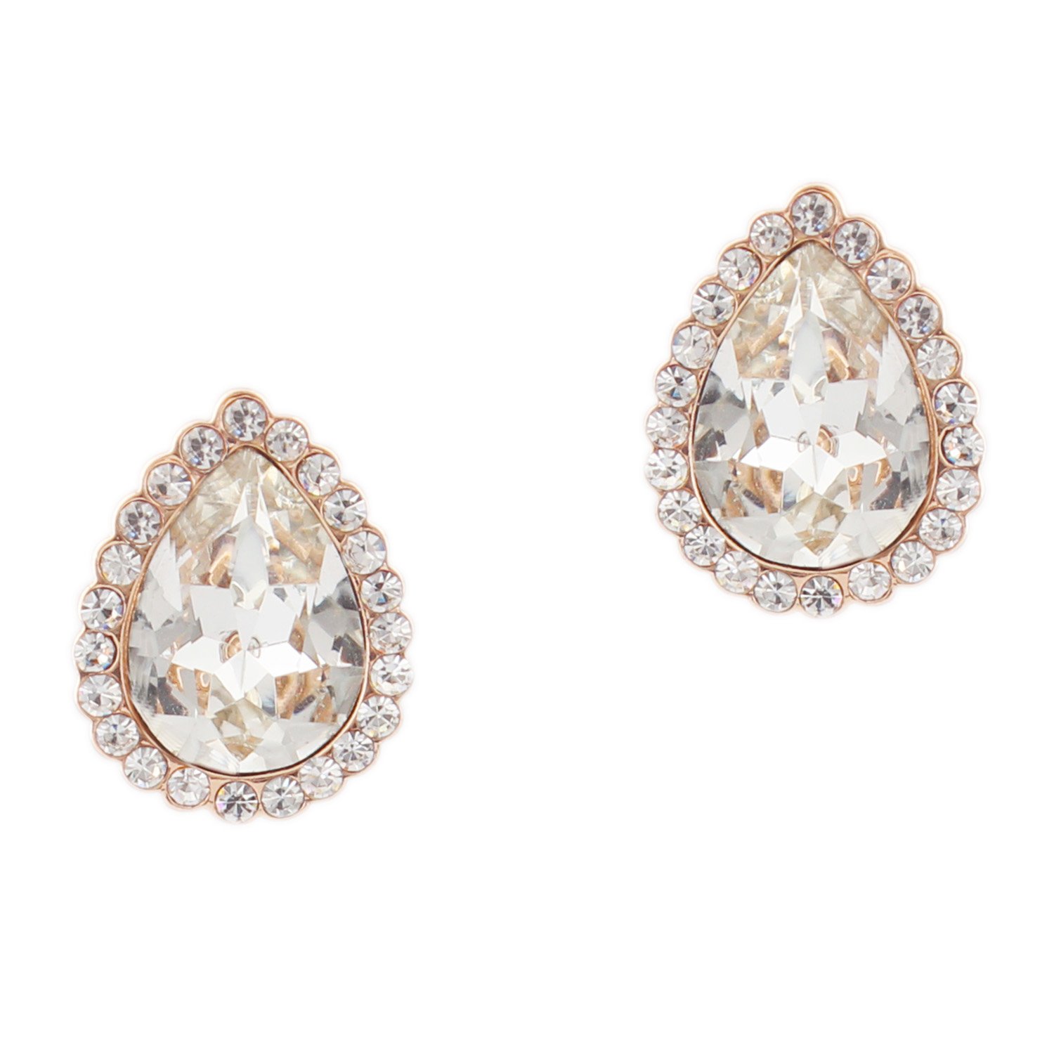 Elegant Oval Rose Gold Stud Earrings for Women - Perfect Wedding Jewelry & Bridal Accessories | Ideal for Brides, Bridesmaids, and Formal Occasions