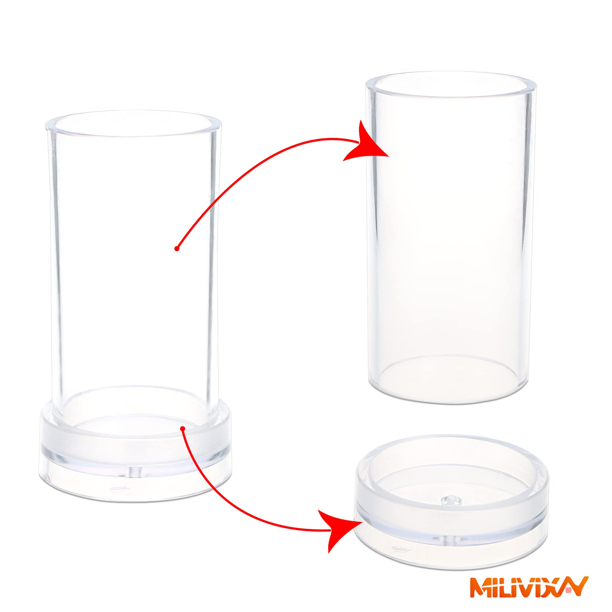MILIVIXAY 3PCS Plastic Cylinder Pillar Candle Molds Set for DIY Candle Making - Includes 60Ft Wick, 50 Wick Stickers, 3 Wick Holders & 1 Iron Wire - Perfect for Home Decor, Wedding Centerpieces & Holiday Candles