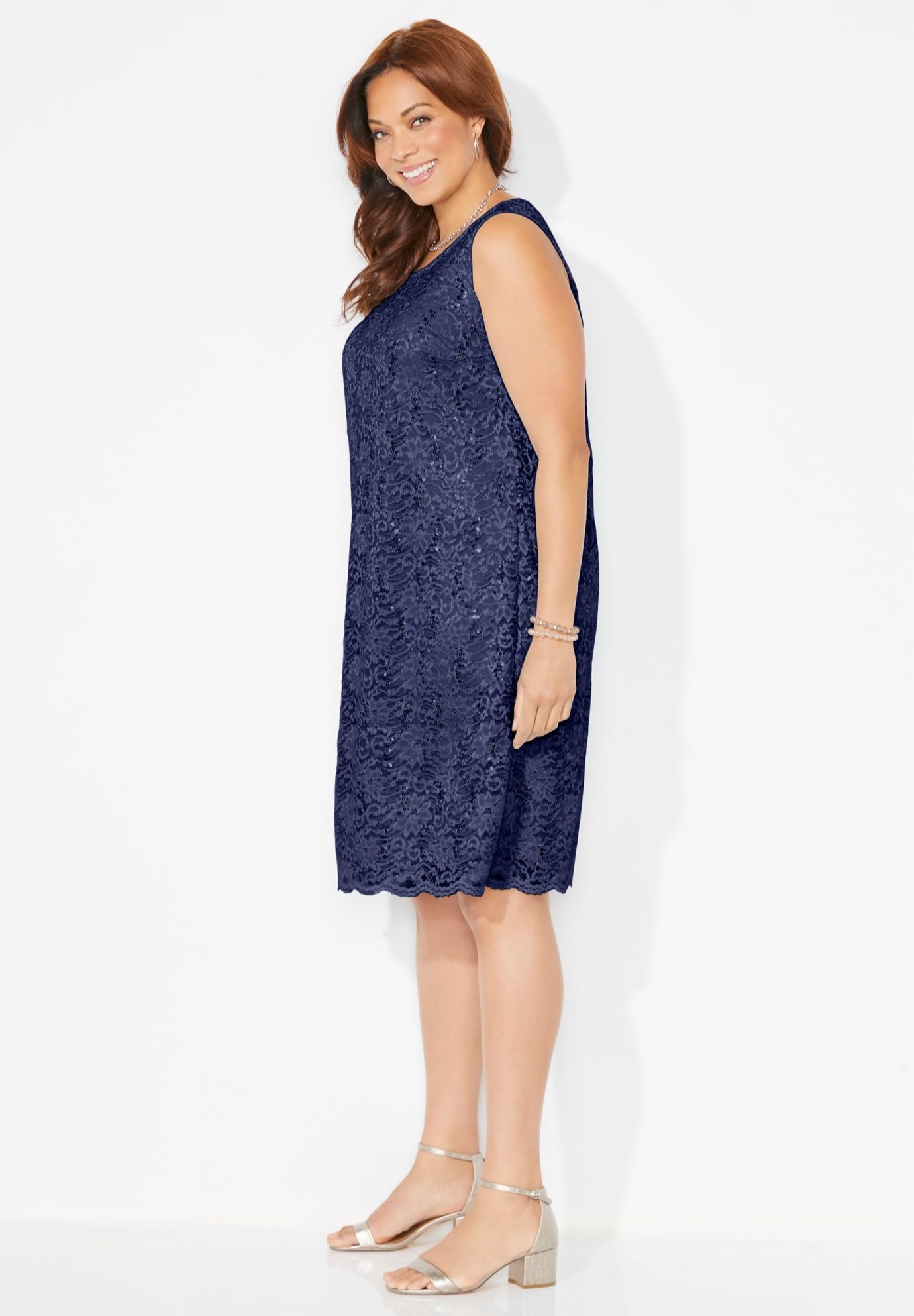 Sparkling Lace Jacket Dress for Women | Plus Size Petite Formal Attire | Perfect for Weddings, Parties & Special Occasions