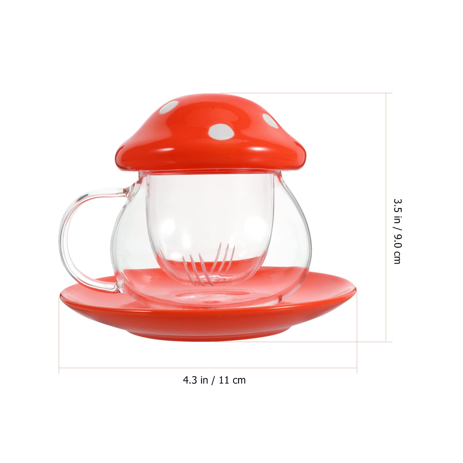 Premium Glass Tea Infuser Mug with Lid & Saucer - Loose Leaf Tea Maker Set for Hot & Iced Tea - Perfect for Home, Office & Gifts (Red)