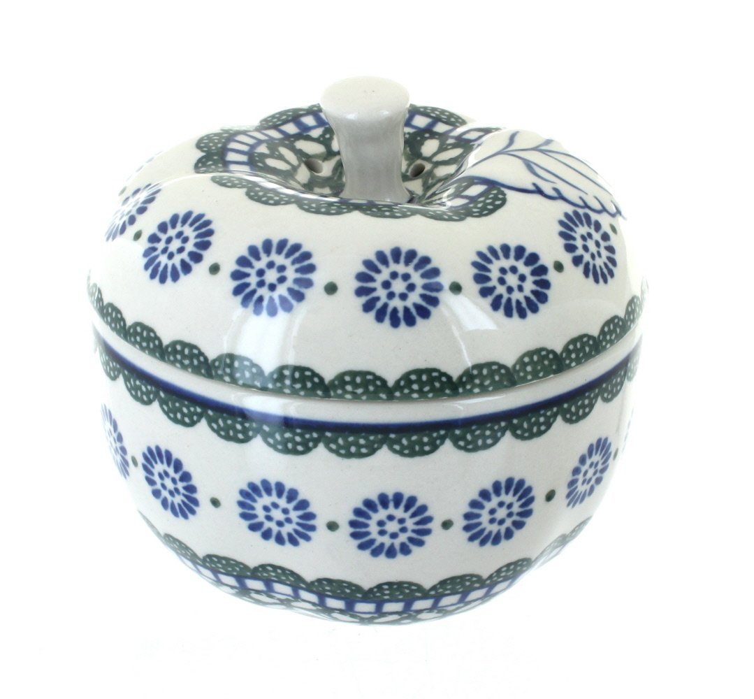 Blue Rose Polish Pottery Maia Apple Baker - Handmade Ceramic Baking Dish for Apple Pie, Cobblers & Desserts - Perfect for Holiday Baking & Rustic Kitchen Decor