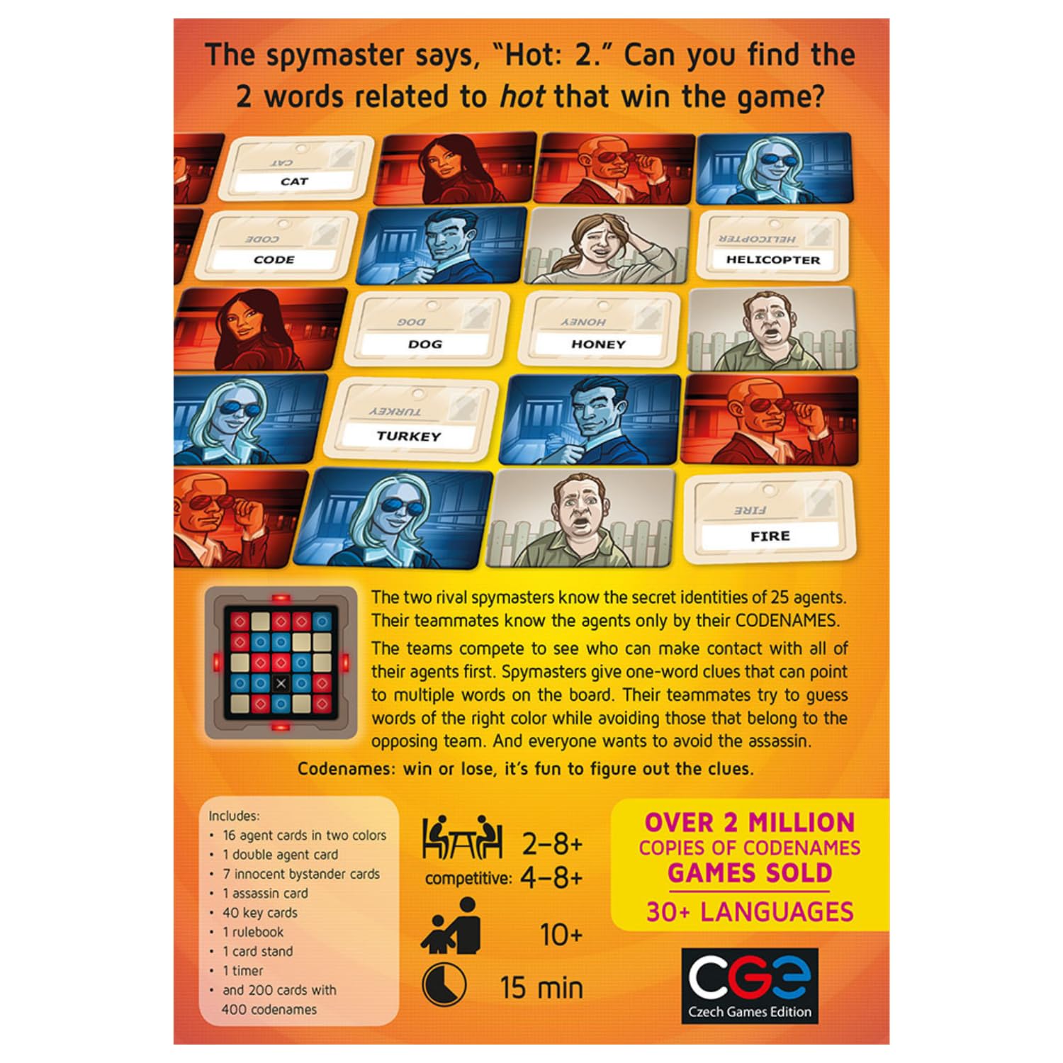 Codenames Board Game by CGE - Fun Party & Family Game Night