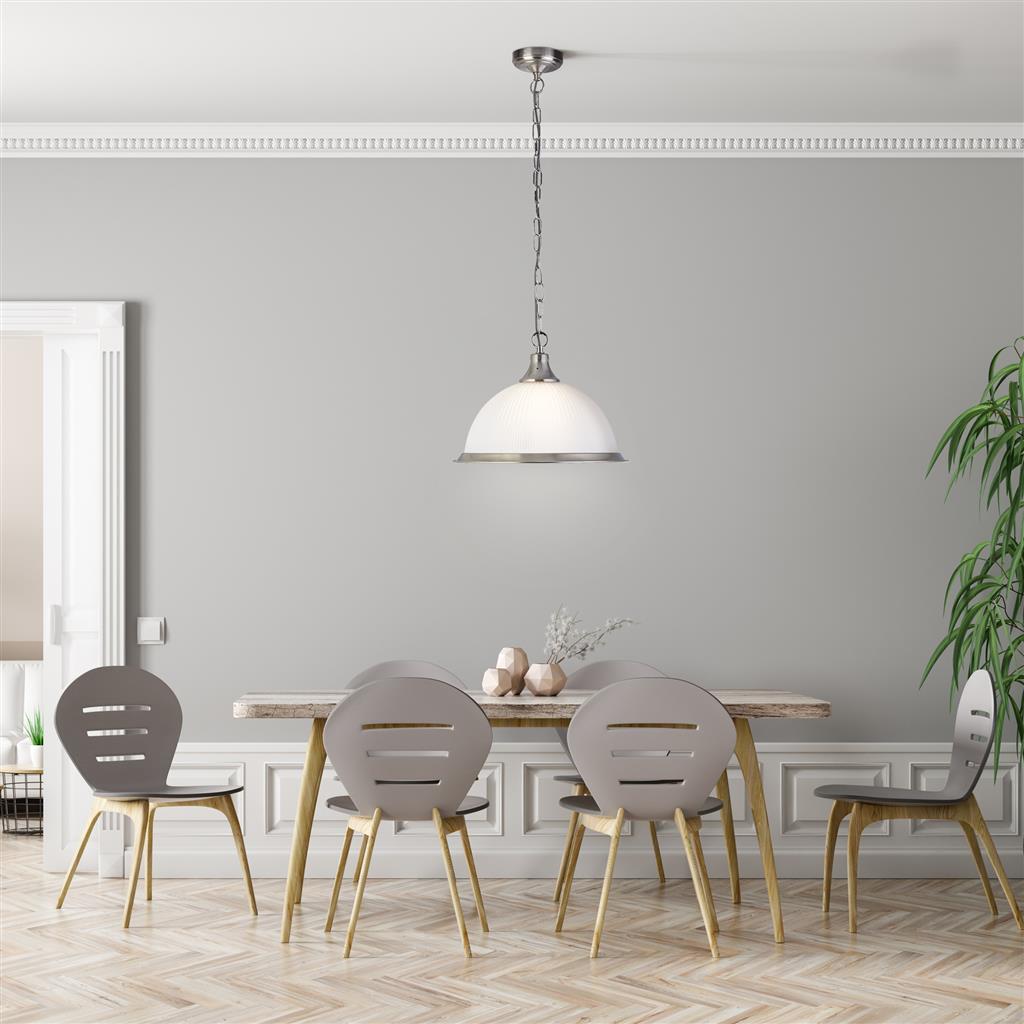Vintage American Diner Pendant Light - Antique Brass or Silver Finish with Glass Shade | Perfect for Kitchen Island, Bar Counter & Retro Restaurant Lighting