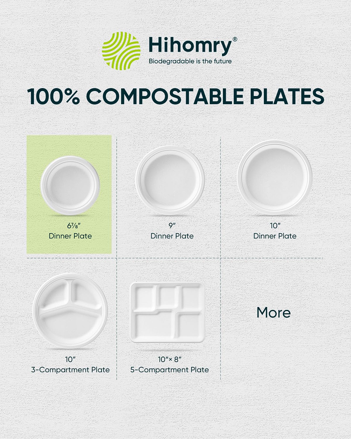6 7/8 Inch Small Compostable Disposable Paper Plates - Heavy Duty White Dessert Plates Bulk 500 Count for Snacks, Parties, Camping & Outdoor Picnics | Eco-Friendly & Durable