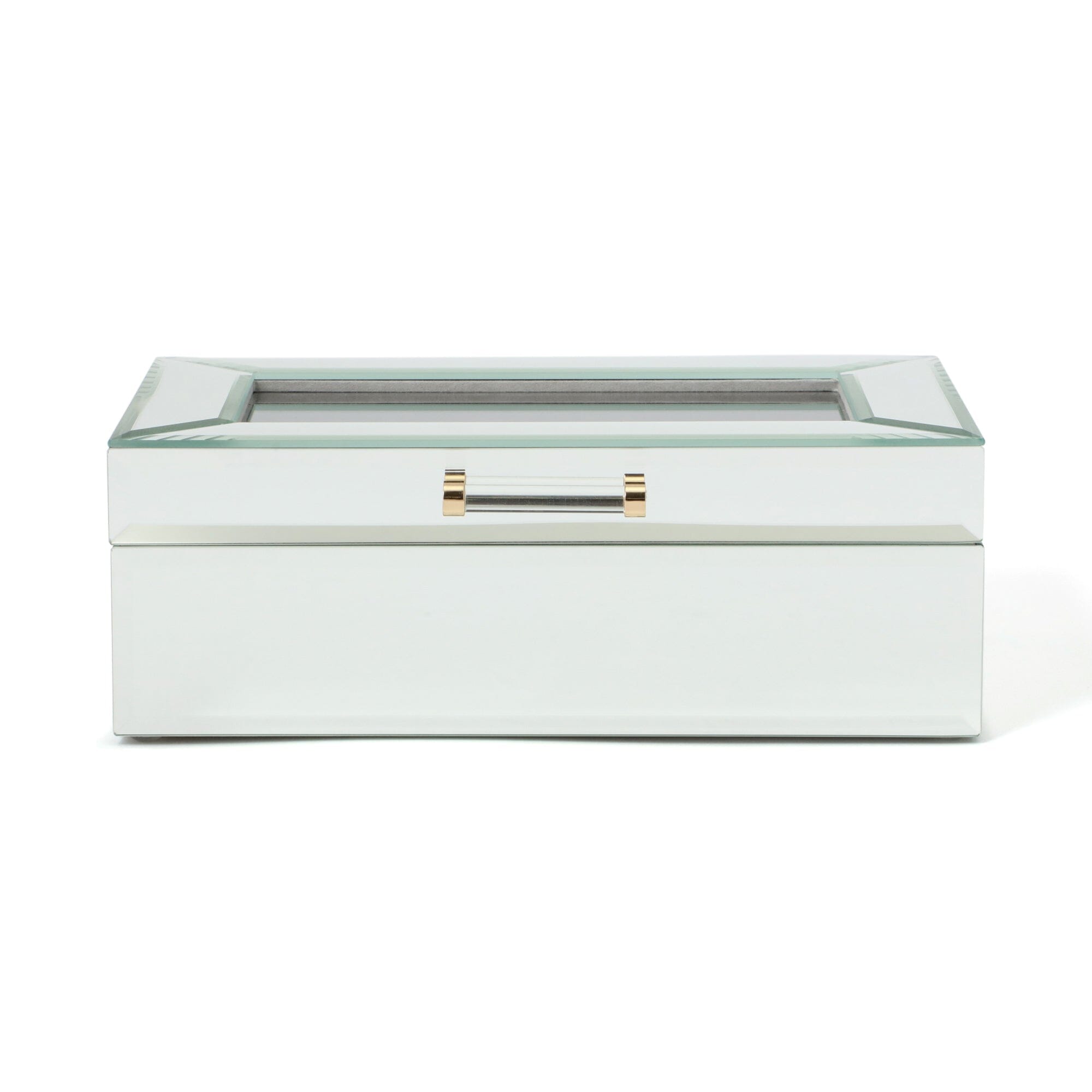 Large Mirror Jewelry Box - Elegant Organizer for Necklaces, Rings & Earrings - Perfect for Dressing Table & Travel