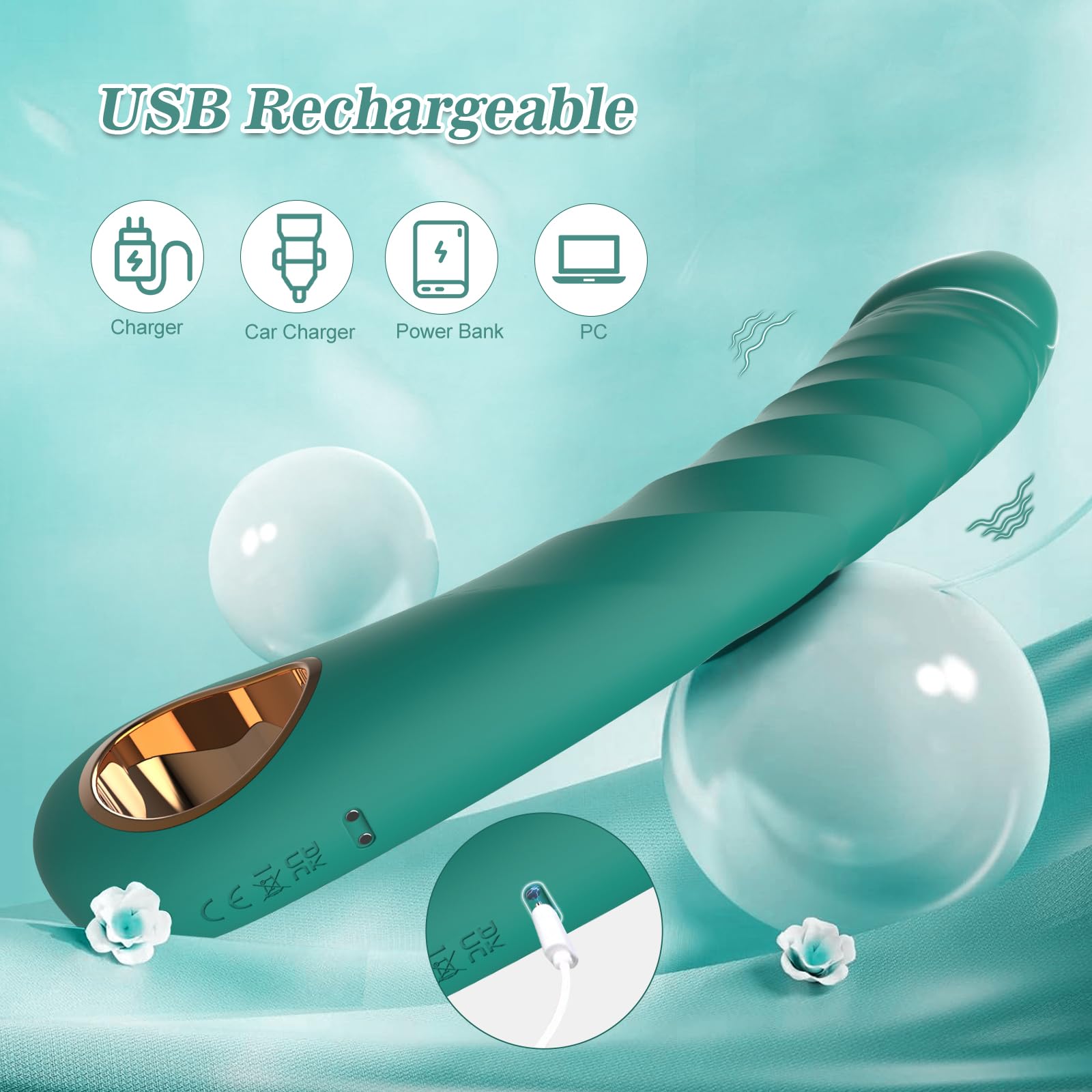 Heated G-Spot Vibrator for Women - Realistic Dildo with 10 Vibration Modes, Nipple & Anal Stimulator - Couples Sex Toy for Enhanced Intimacy - Perfect for Bedroom Play, Romantic Nights & Solo Pleasure (Green)