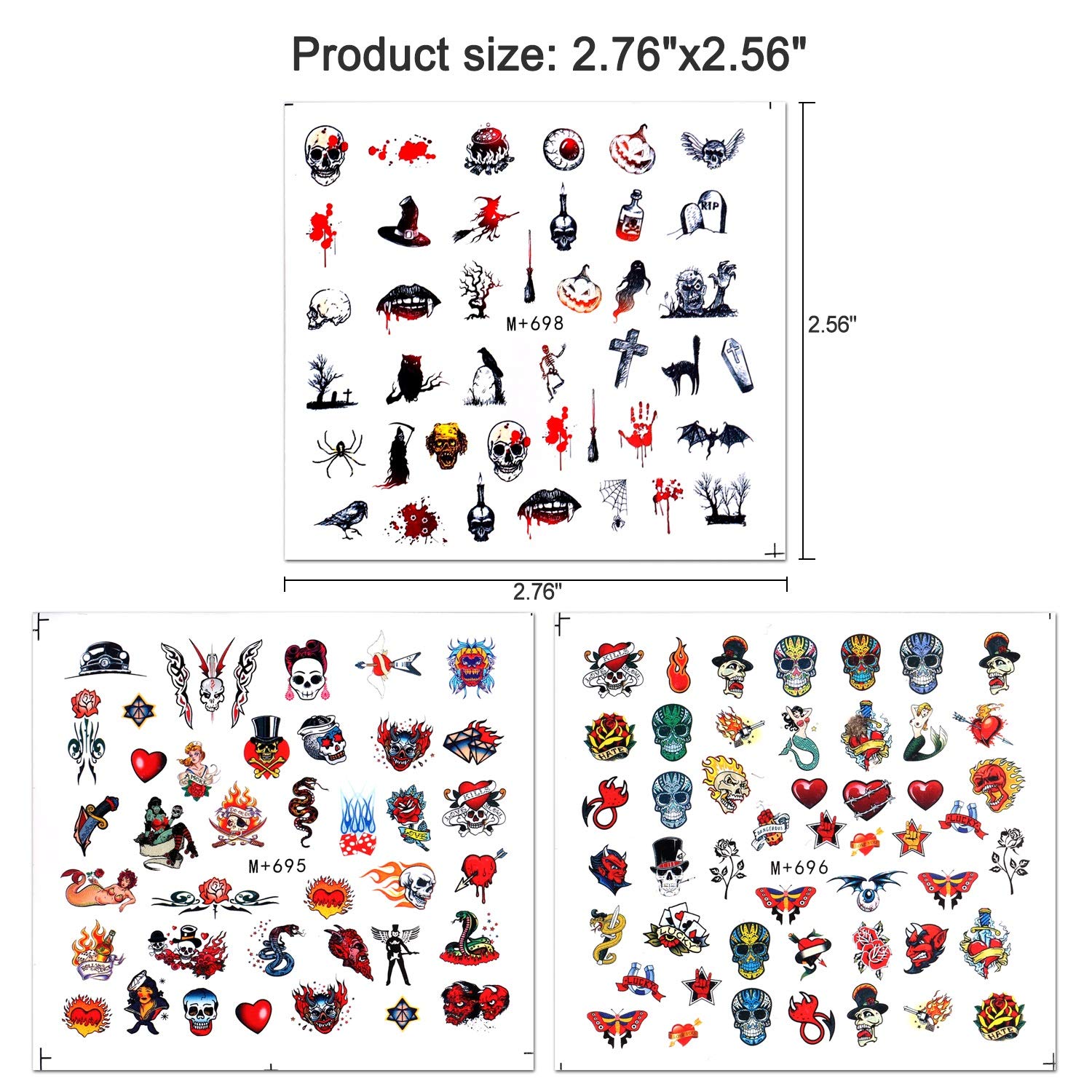 Halloween Nail Art Stickers - 310+ 3D Nail Decals for Kids & Adults, Halloween Cosplay Nail Accessories - Perfect for Halloween Parties, Costume Events and Nail Art DIY