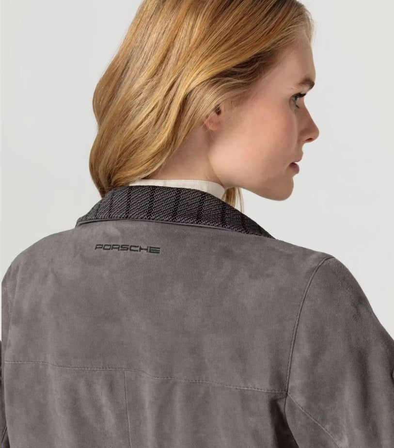 Porsche Women's Genuine Leather Jacket - Limited Edition 60th Anniversary 911 Collection | Premium Biker Style for Fashion Enthusiasts & Collectors