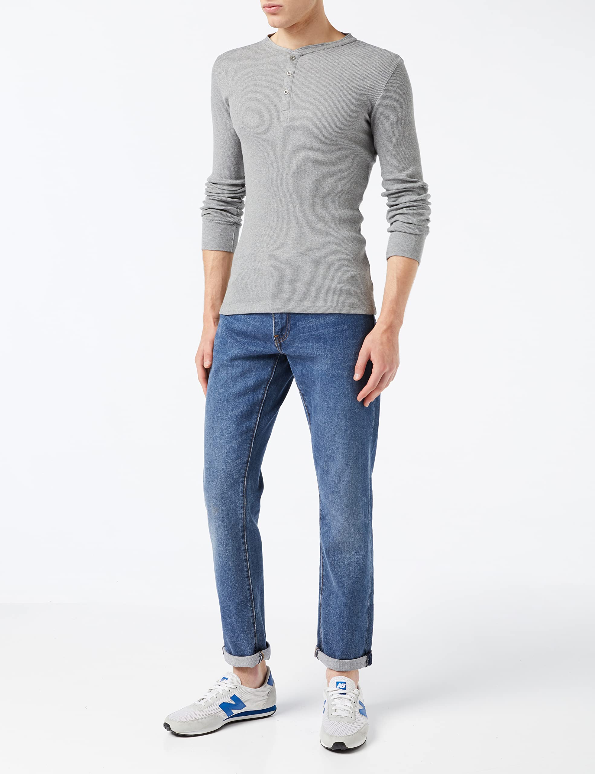 Levi's Men's 300ls Long Sleeve Henley Shirt - Classic Cotton Crewneck Tee for Casual Wear, Work & Everyday Outfits