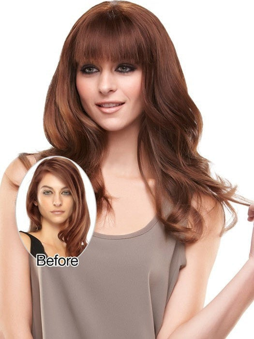 easiFringe Exclusive Colors | Remy Human Hair Topper (Mono Part) for Thinning Hair & Hair Loss - Natural Looking Hairpiece for Women