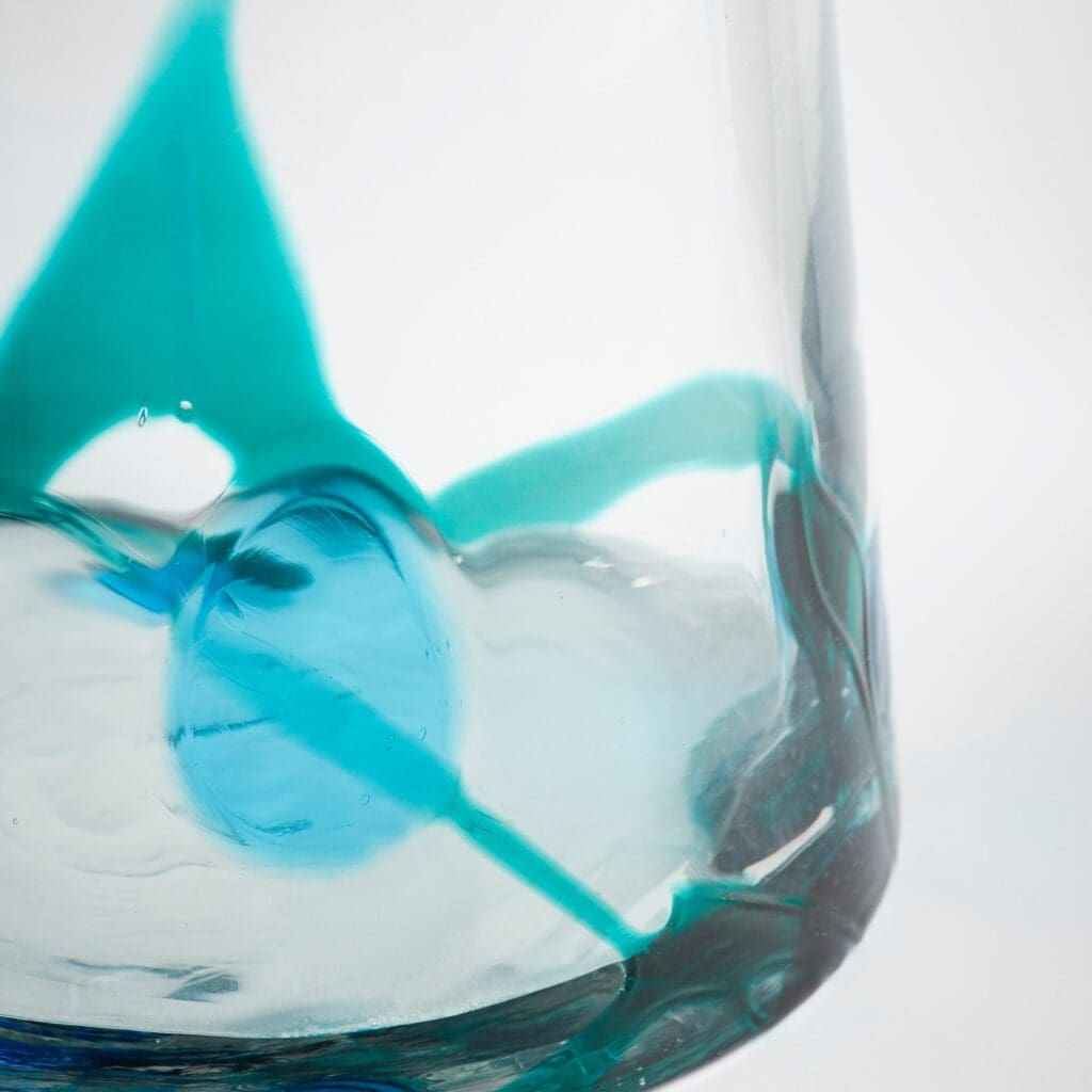 Cyan Design 11070 Tahoe Vase - Blue & Clear Glass Medium Size - Elegant Home Decor for Living Room, Dining Table, or Wedding Centerpiece