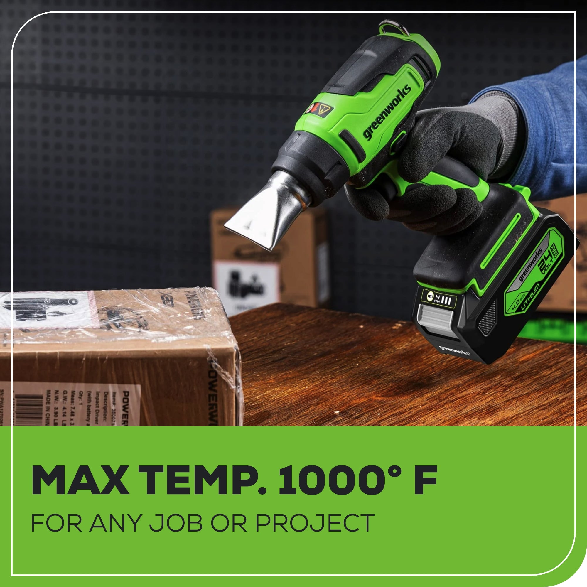 24V Cordless Battery Heat Gun - Tool Only - Perfect for DIY Projects, Shrink Wrapping, and Paint Removal