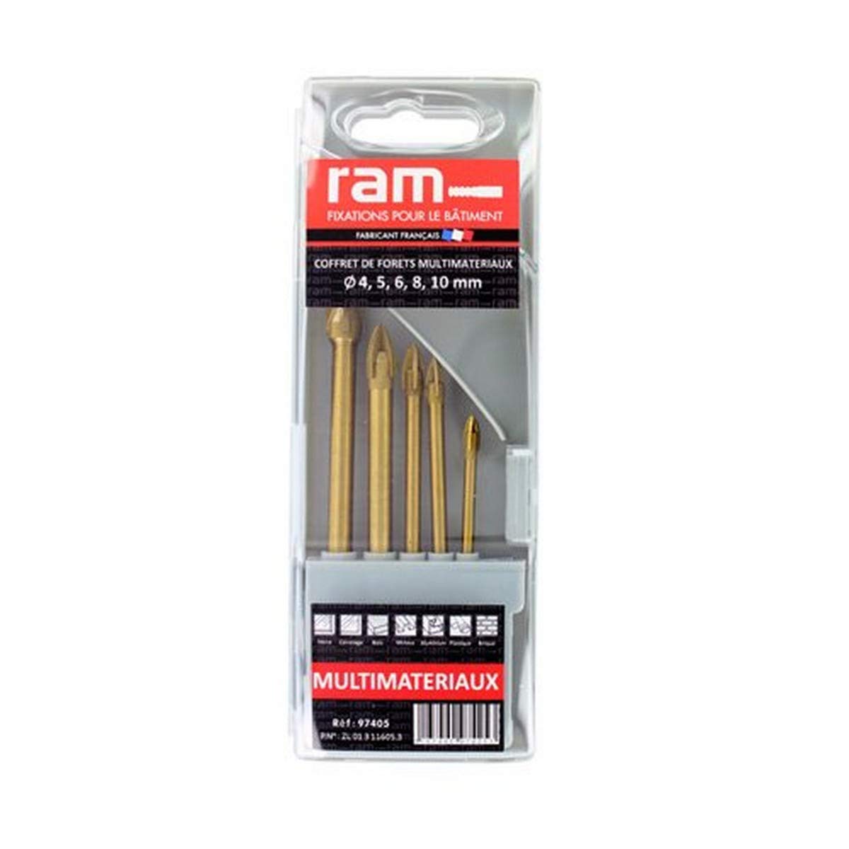 Premium Gold-Plated Ram 97425 Drill Bit Set - High-Speed Steel for Metal, Wood & Plastic - Perfect for DIY Projects, Home Repairs & Professional Use