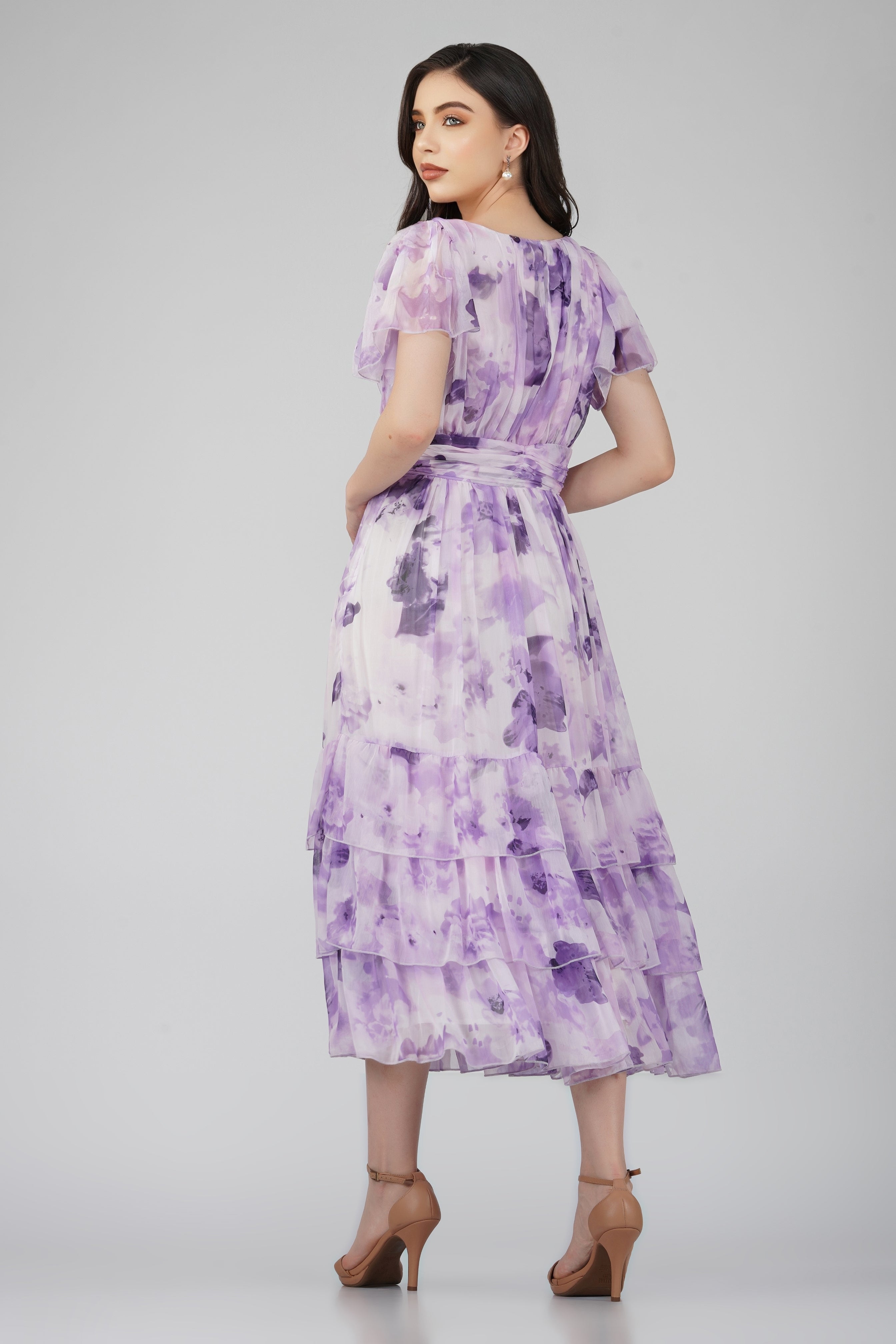 Elegant Madison Lavender Chiffon Bridesmaid Dress - Flowy A-Line Formal Gown for Weddings, Prom & Special Occasions