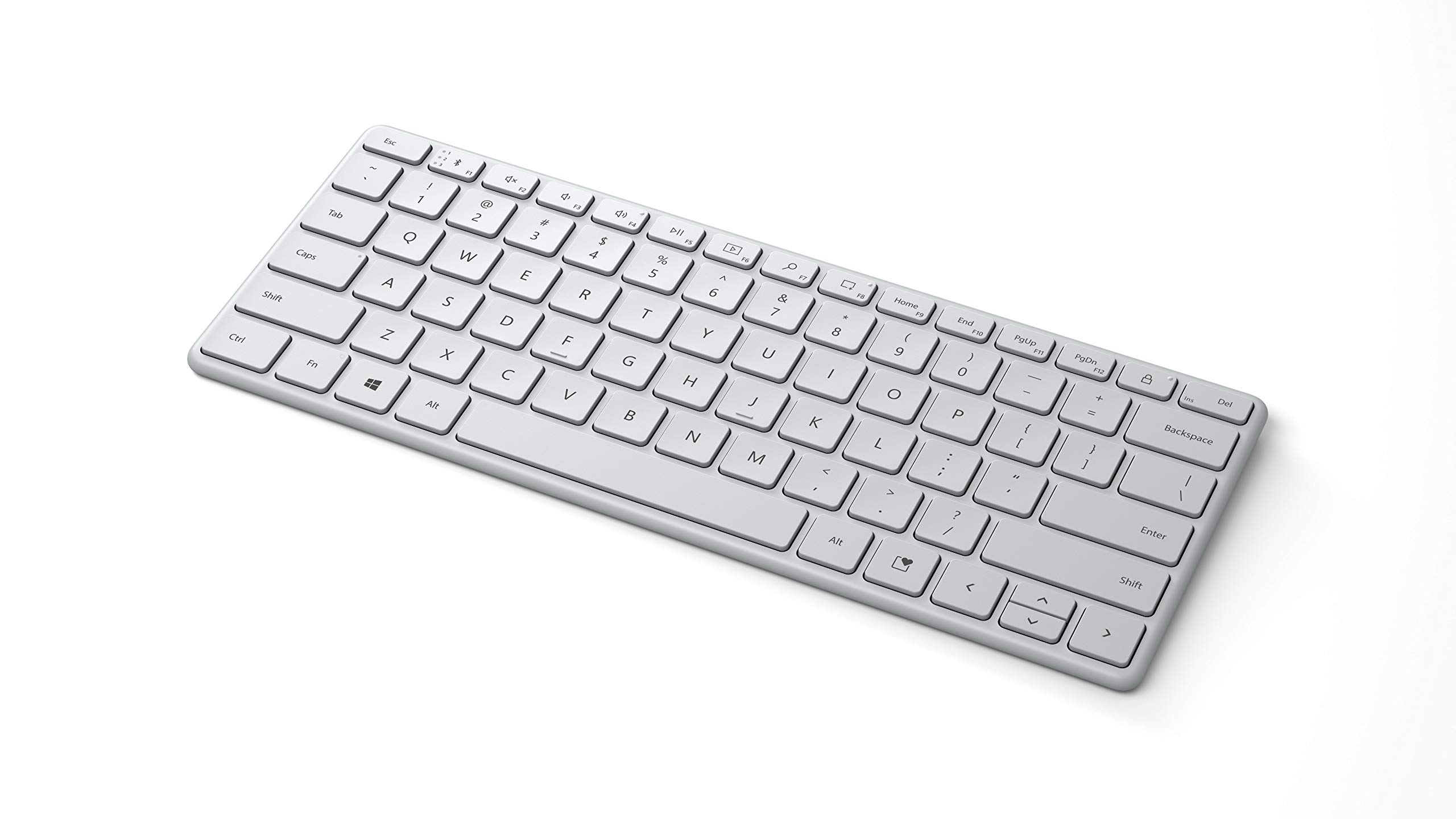 Microsoft Designer Compact Keyboard - Glacier | Slim Wireless Bluetooth Keyboard for PC & Mac | Perfect for Home Office, Gaming & Travel