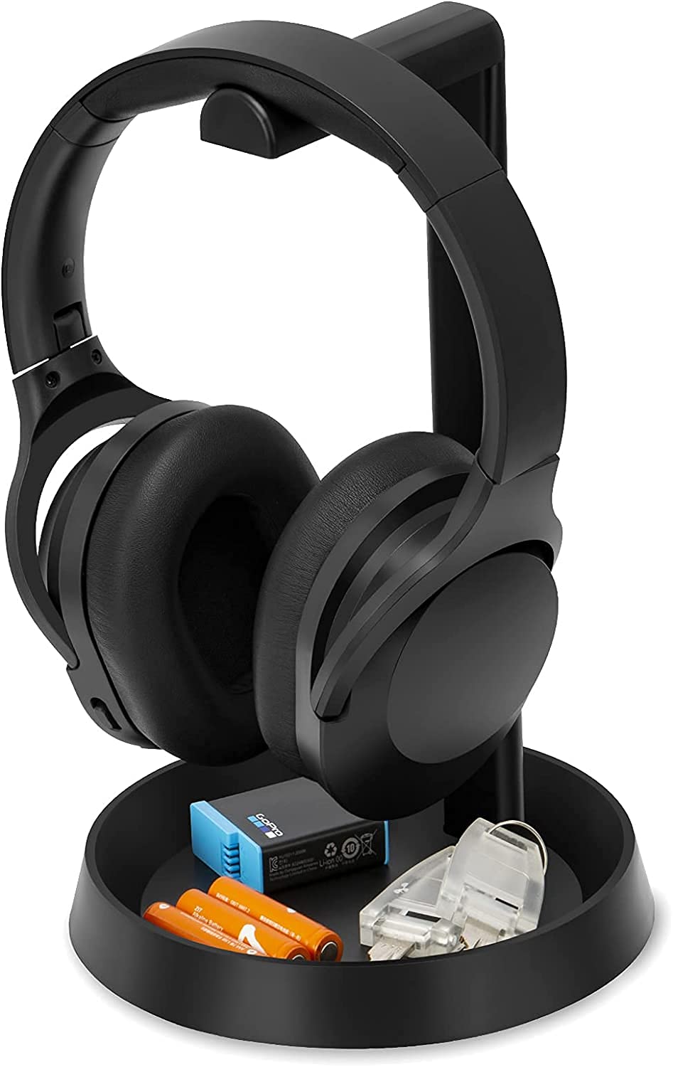 Premium Gaming Headphone Stand with Cable Holder - Universal Headset Hanger for Gamers, PC, Desk & Office Organization - Perfect for Gaming Setup, Workstation & Home Office (Black)