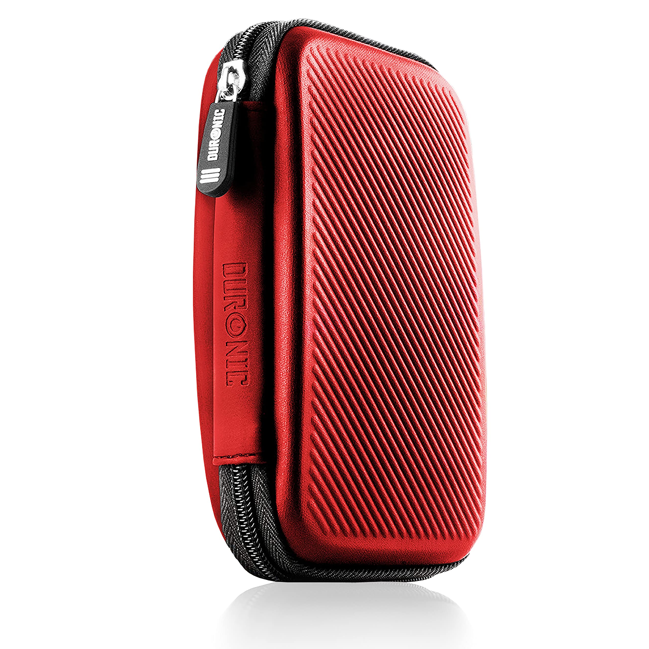 Duronic HDC2/RD Portable EVA Hard Drive Case - Protective Storage Pouch for External Hard Drives & Cables (Red) | Compatible with WD, Toshiba, Seagate, Samsung | Lightweight Travel & Office Data Protection Solution