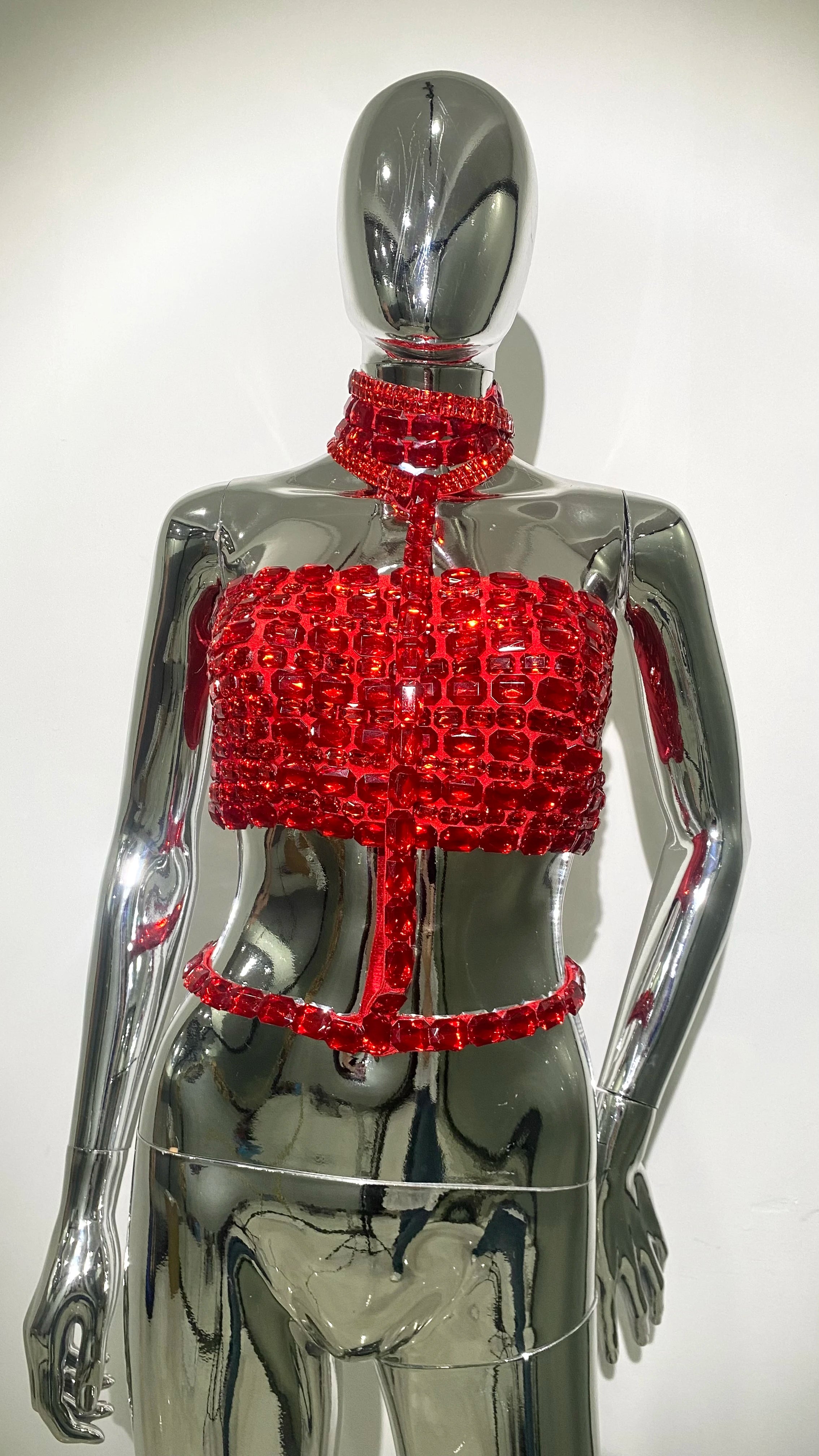 Celebrity-Inspired Red Carpet Halter Top for Women - Sparkling Crystal Party Tank Top for Nightclub, TV Shows & Special Events | High-Quality Sexy Evening Wear for Glamorous Occasions