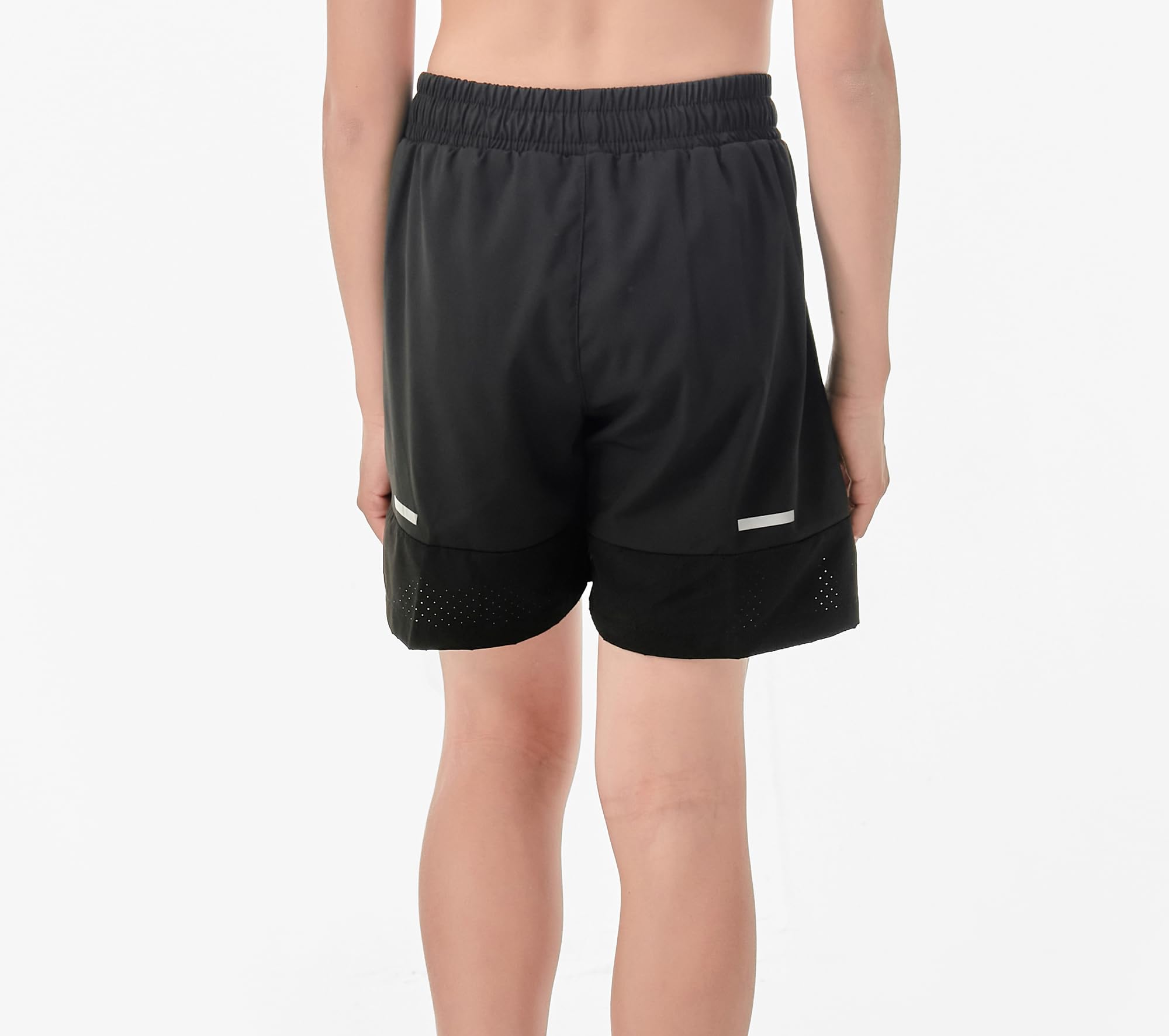 IRELIA 2 Pack Boys' Quick-Dry Athletic Shorts with Compression Liner, Zipper Pockets & Reflective Strips - Breathable Sports Shorts for Running, Soccer, Basketball & Outdoor Activities