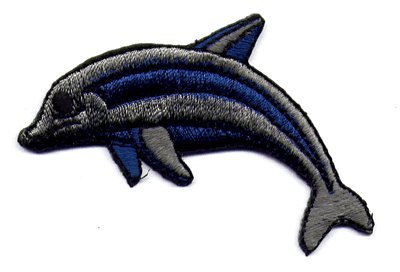 Dolphin Iron-On Embroidered Patch for Jackets, Bags & DIY Crafts - Marine Animal Applique for Clothing & Accessories
